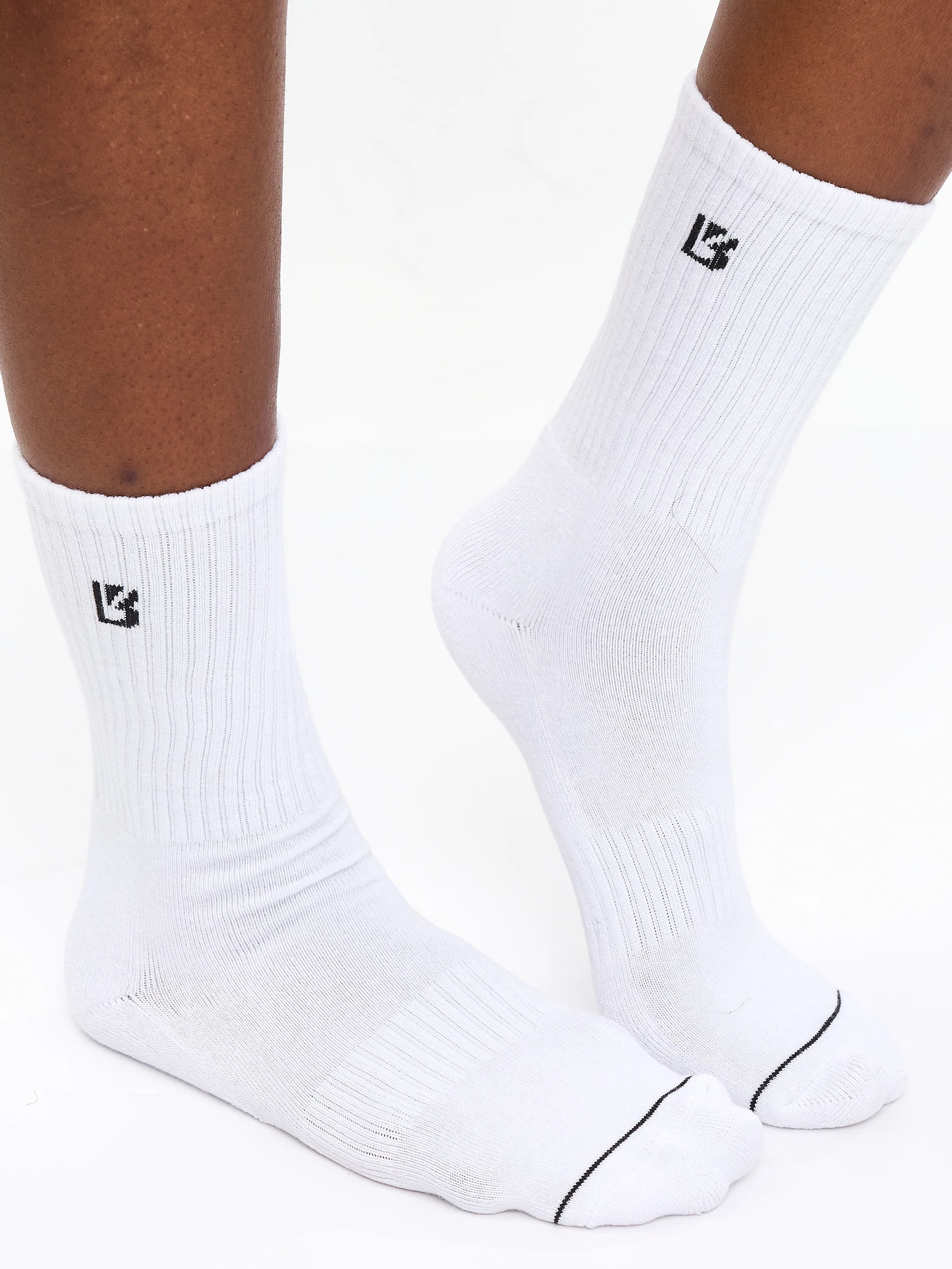 3 Pack Full Crew Socks - White - Image 3