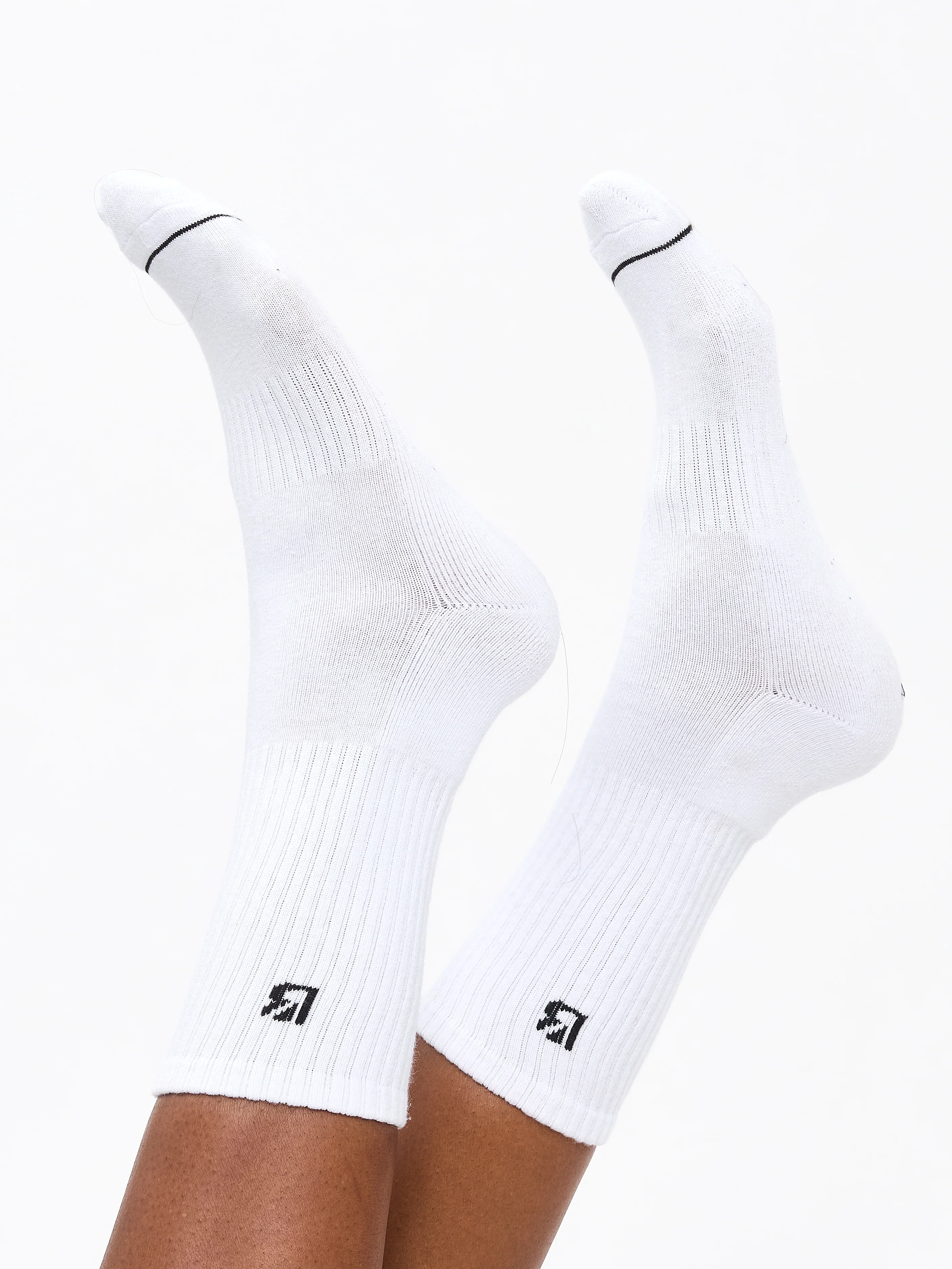 3 Pack Full Crew Socks - White - Image 4
