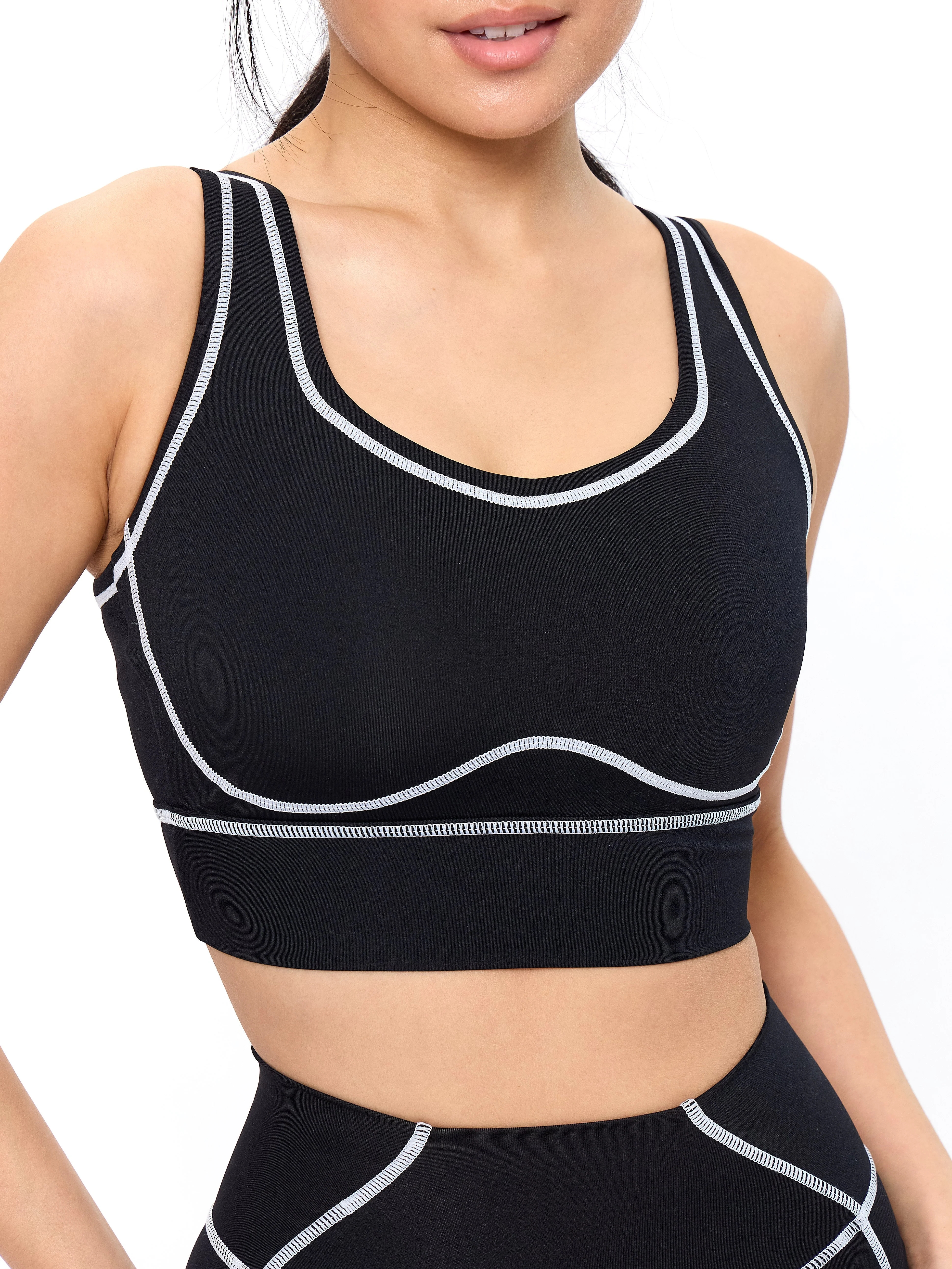 Airbrush Hourglass Sports Bra - Onyx Black - Image 3