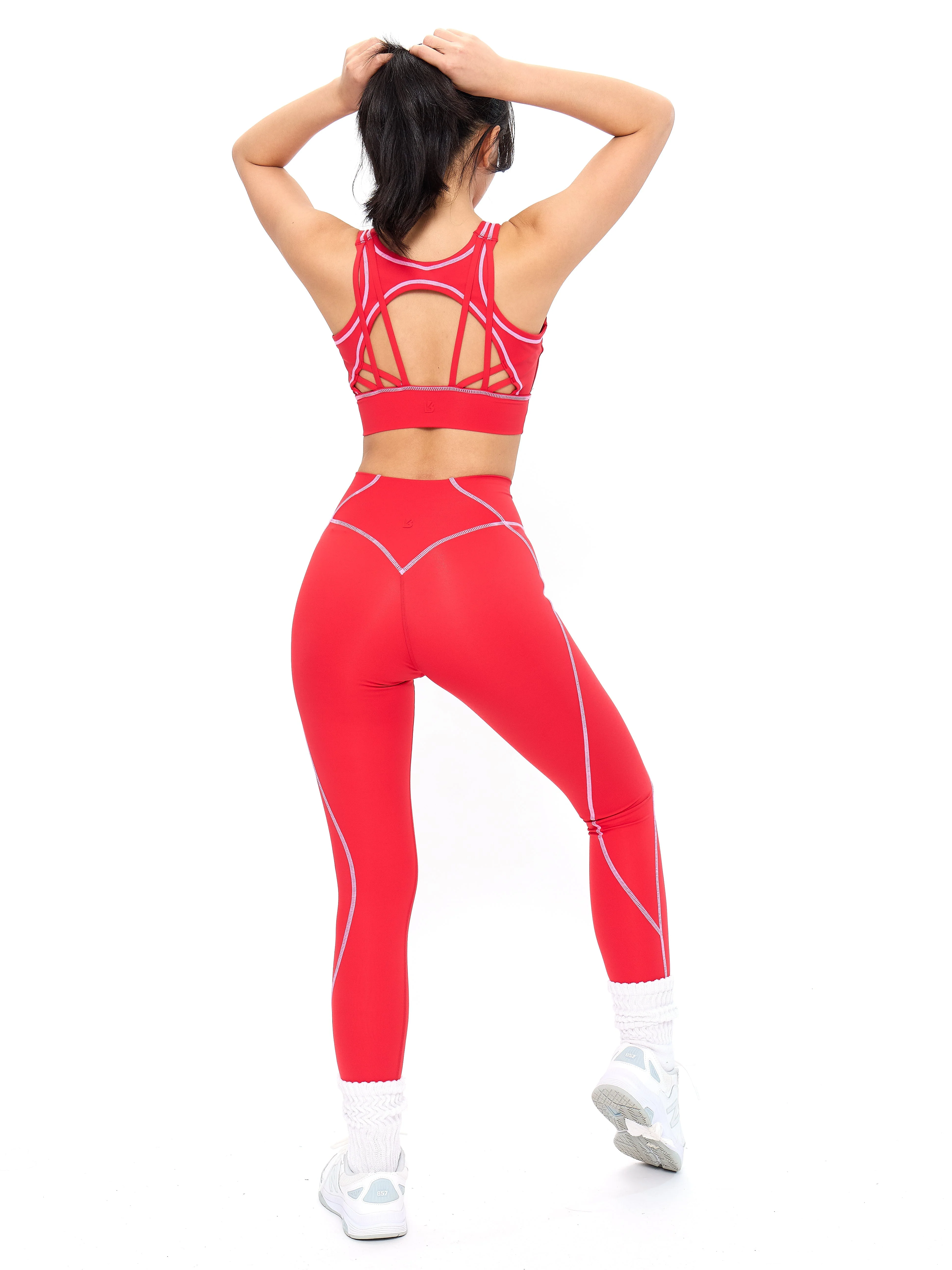 Airbrush Hourglass Sports Bra - Salsa Red - Image 4