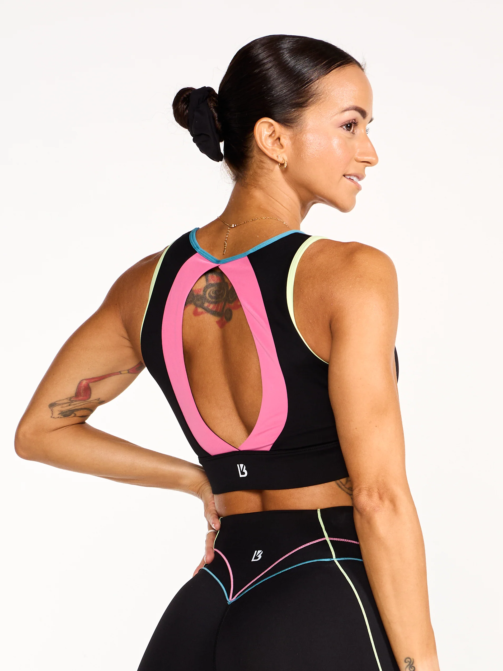 Airbrush Maraschino Sports Bra - Black Multi - Image 2