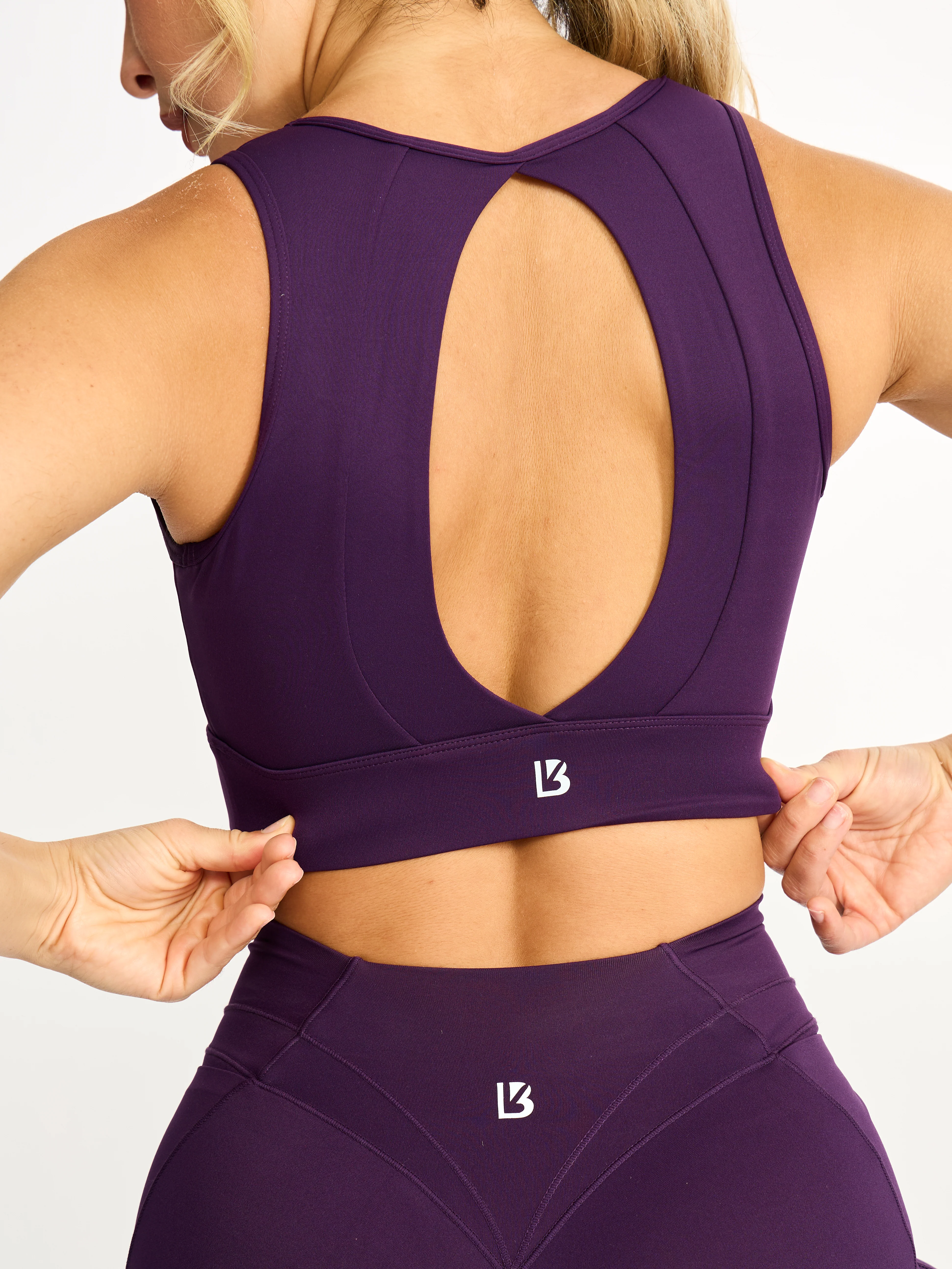 Airbrush Maraschino Sports Bra - Eggplant Purple - Image 2