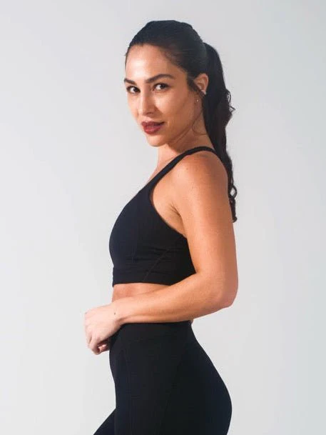 Airbrush Sports Bra - Onyx Black - Image 3