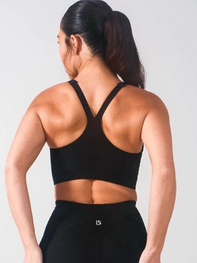 Airbrush Sports Bra - Onyx Black - Image 4