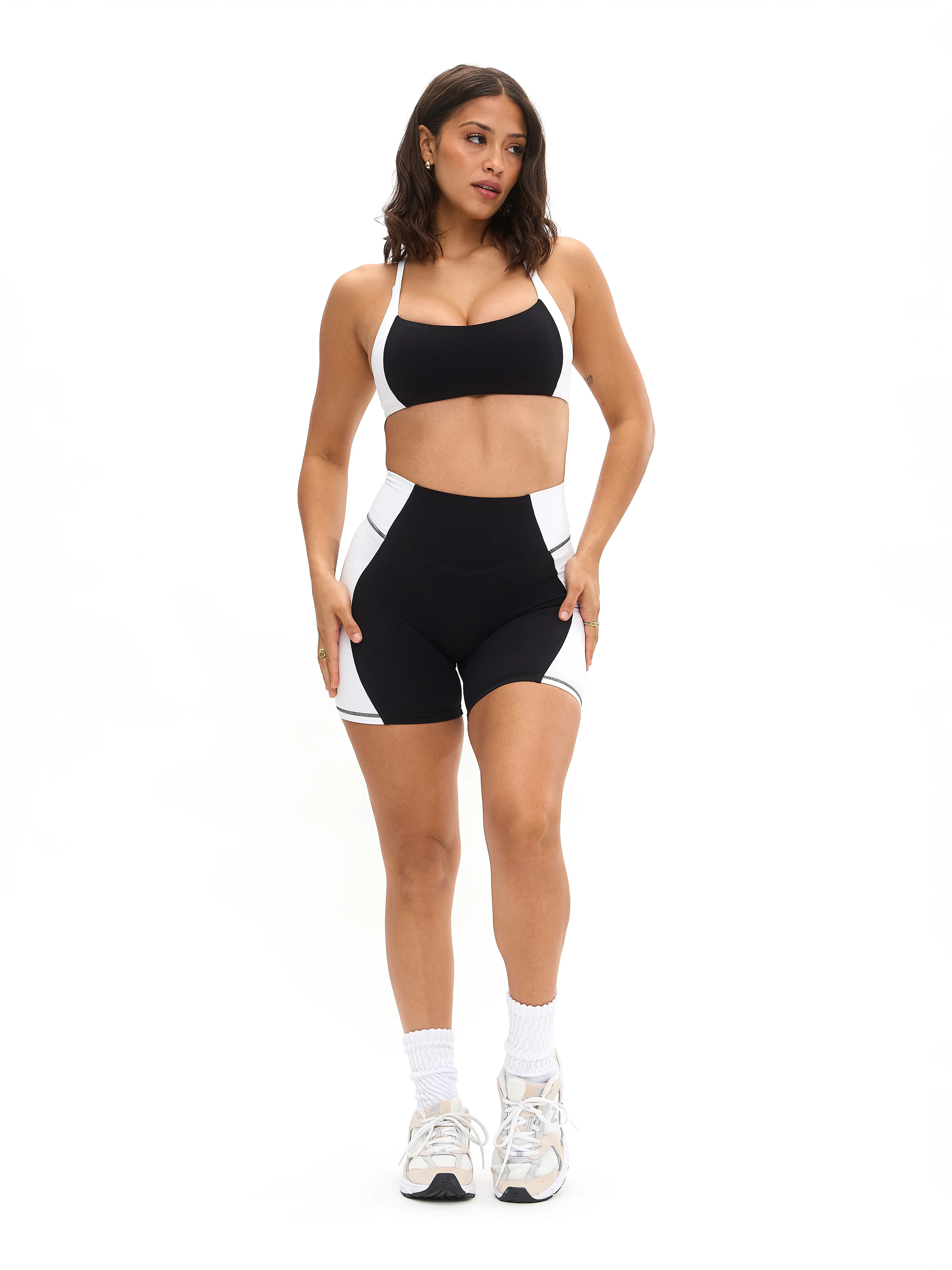 Aurora Sports Bra - Onyx Black and White - Image 3