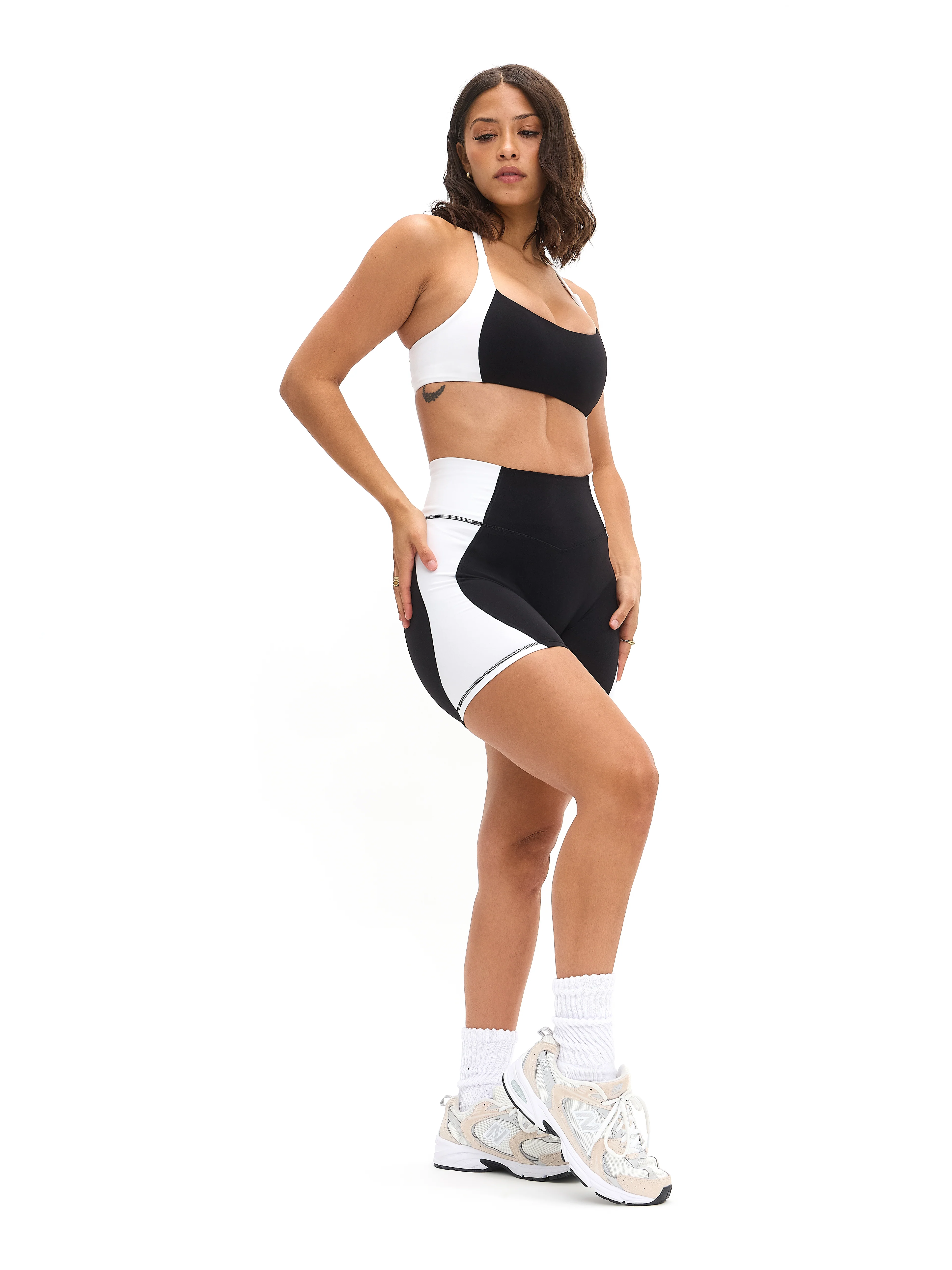 Aurora Sports Bra - Onyx Black and White - Image 5