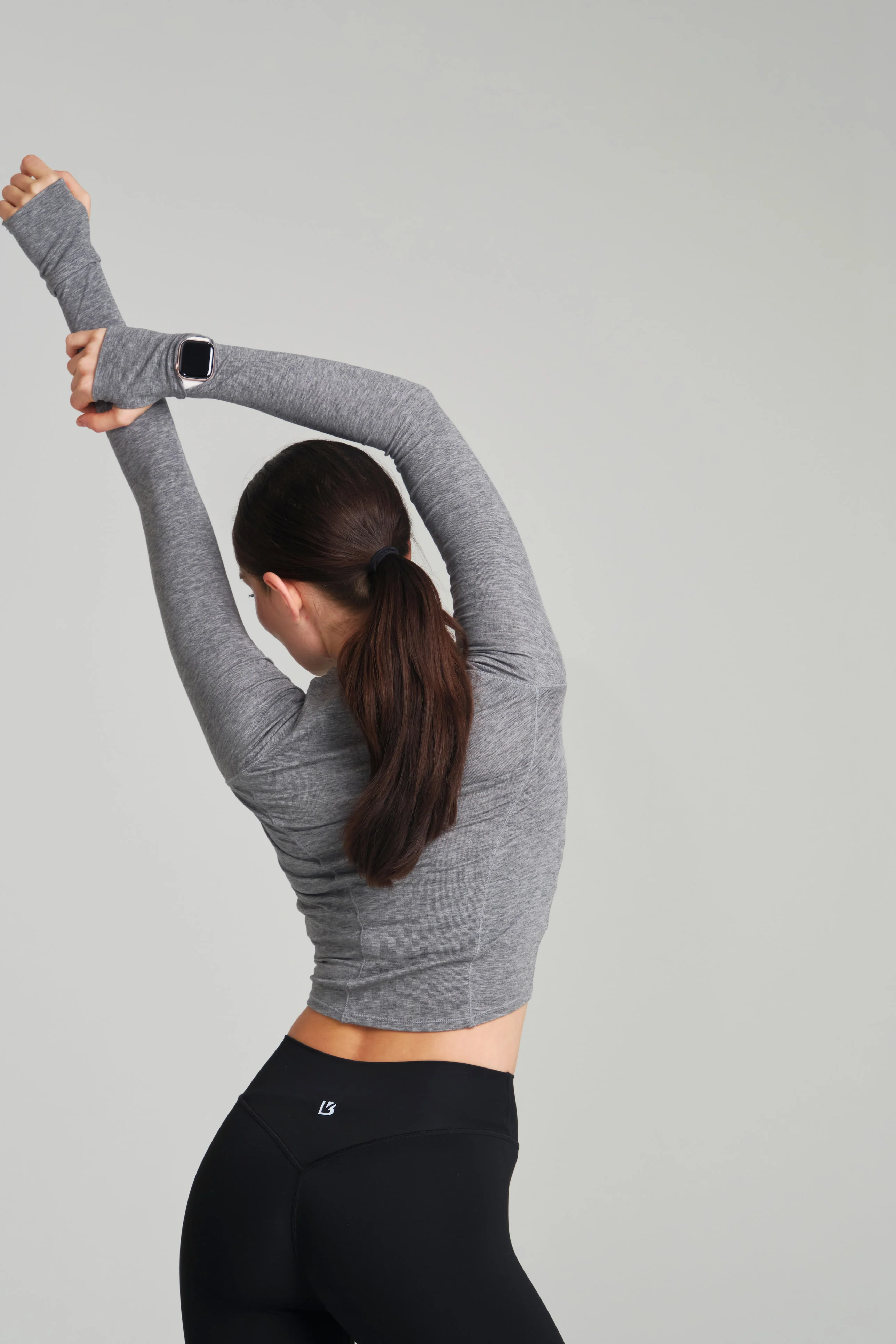 Base Layer Long Sleeve Waist Top - Heather Grey - Image 3