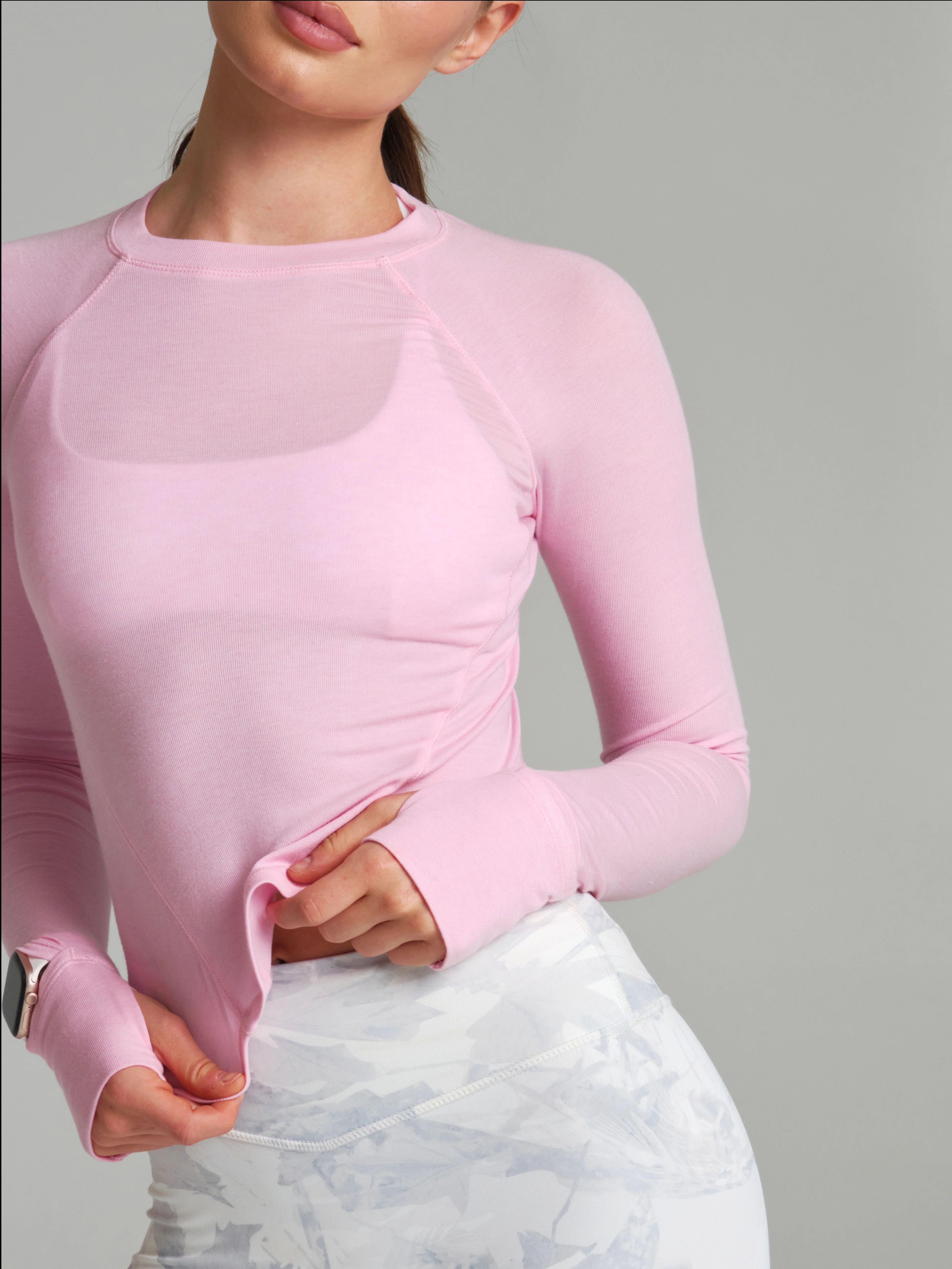 Base Layer Long Sleeve Waist Top - Plastic Pink - Image 2