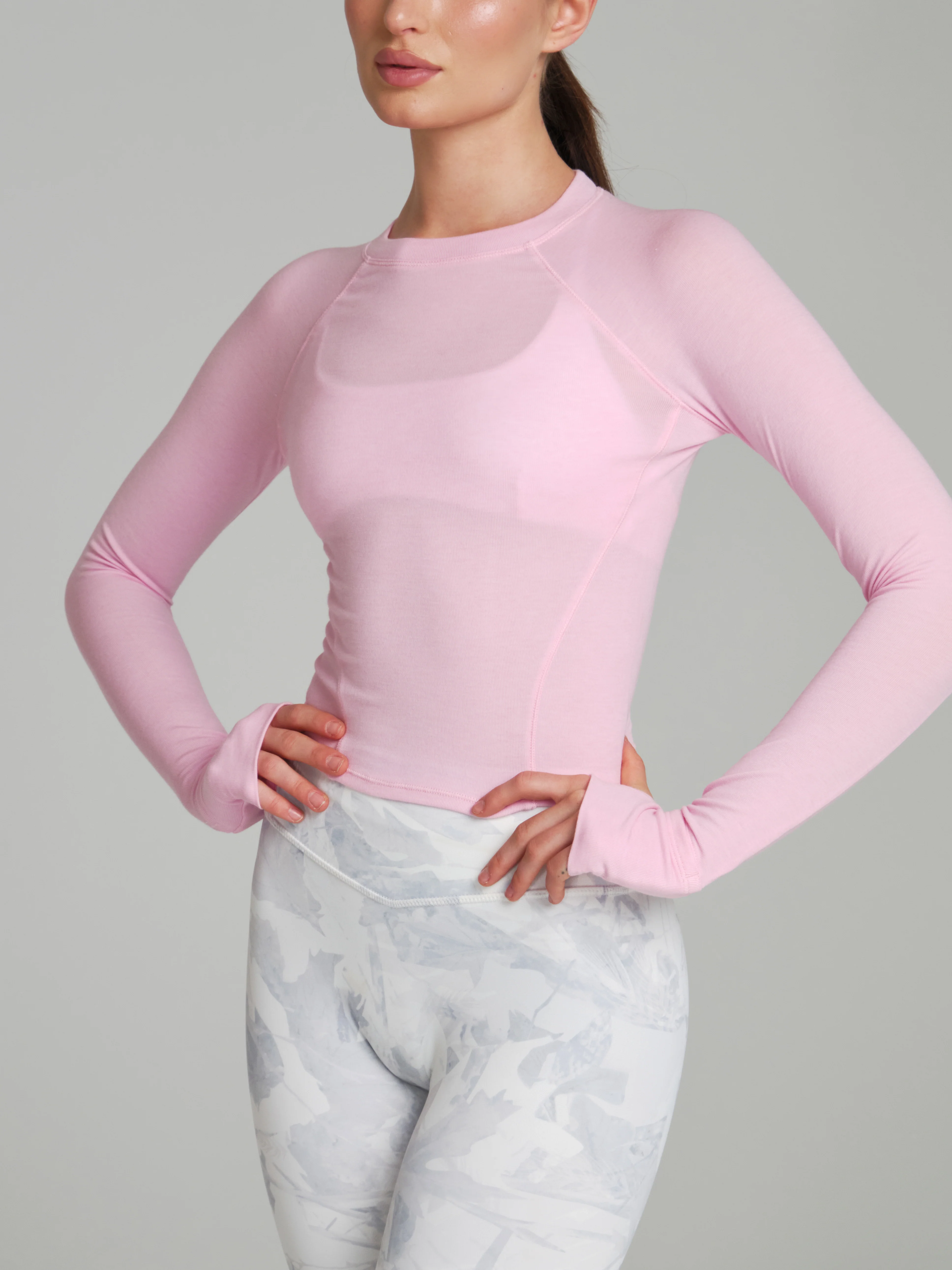 Base Layer Long Sleeve Waist Top - Plastic Pink - Image 5