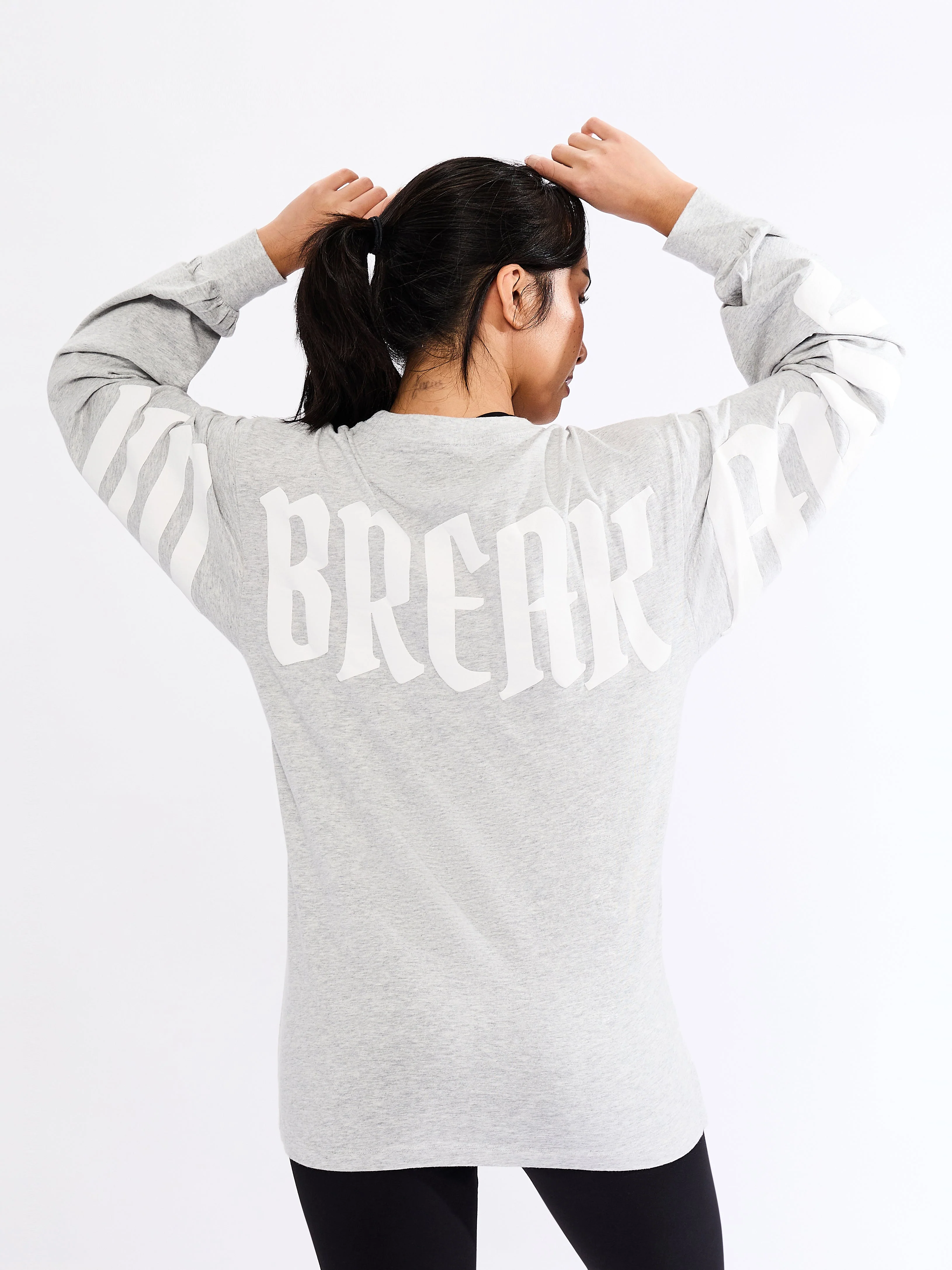 Break Long Sleeve Tee - Heather Grey - Image 2