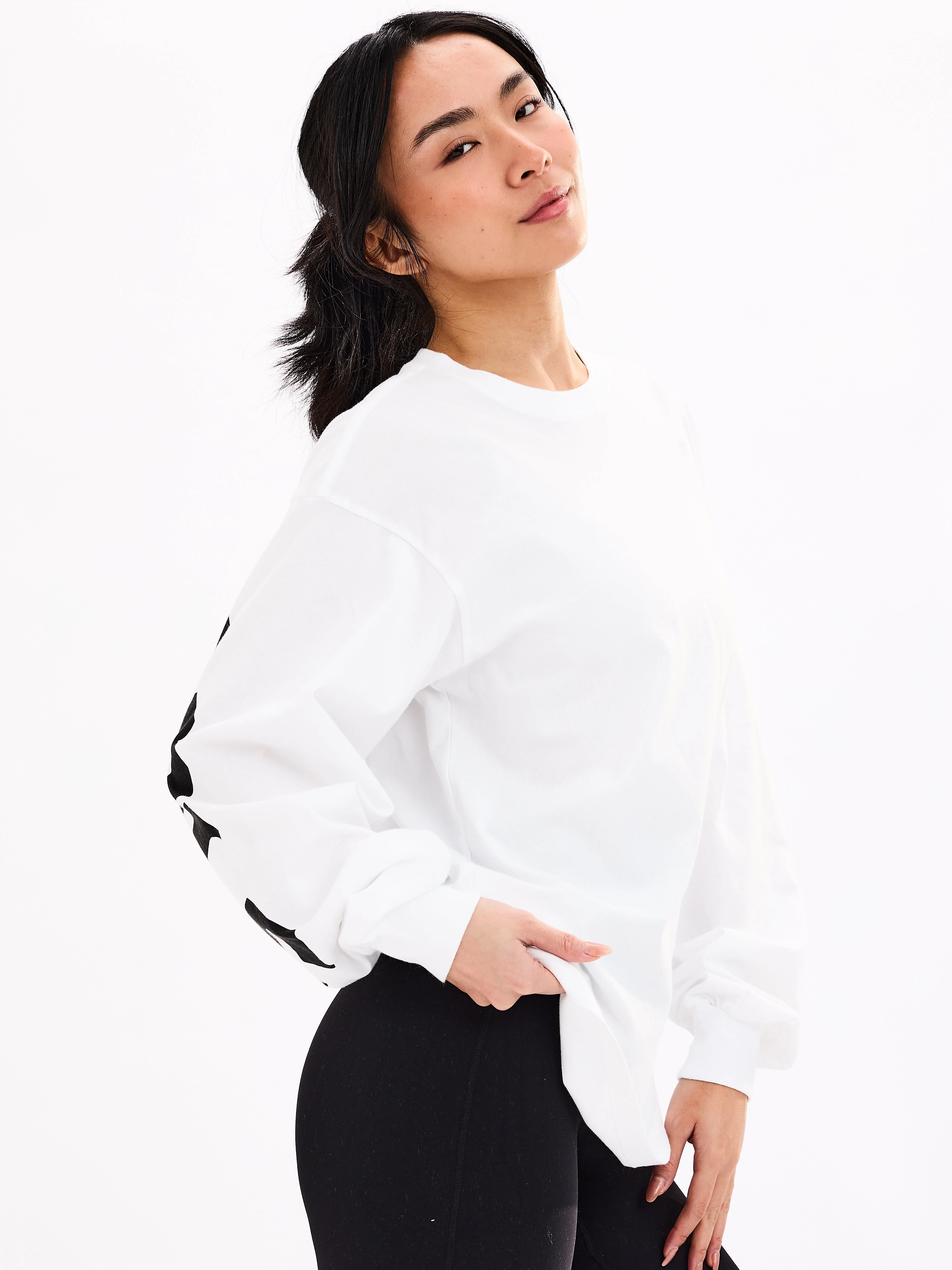 Break Long Sleeve Tee - White - Image 2