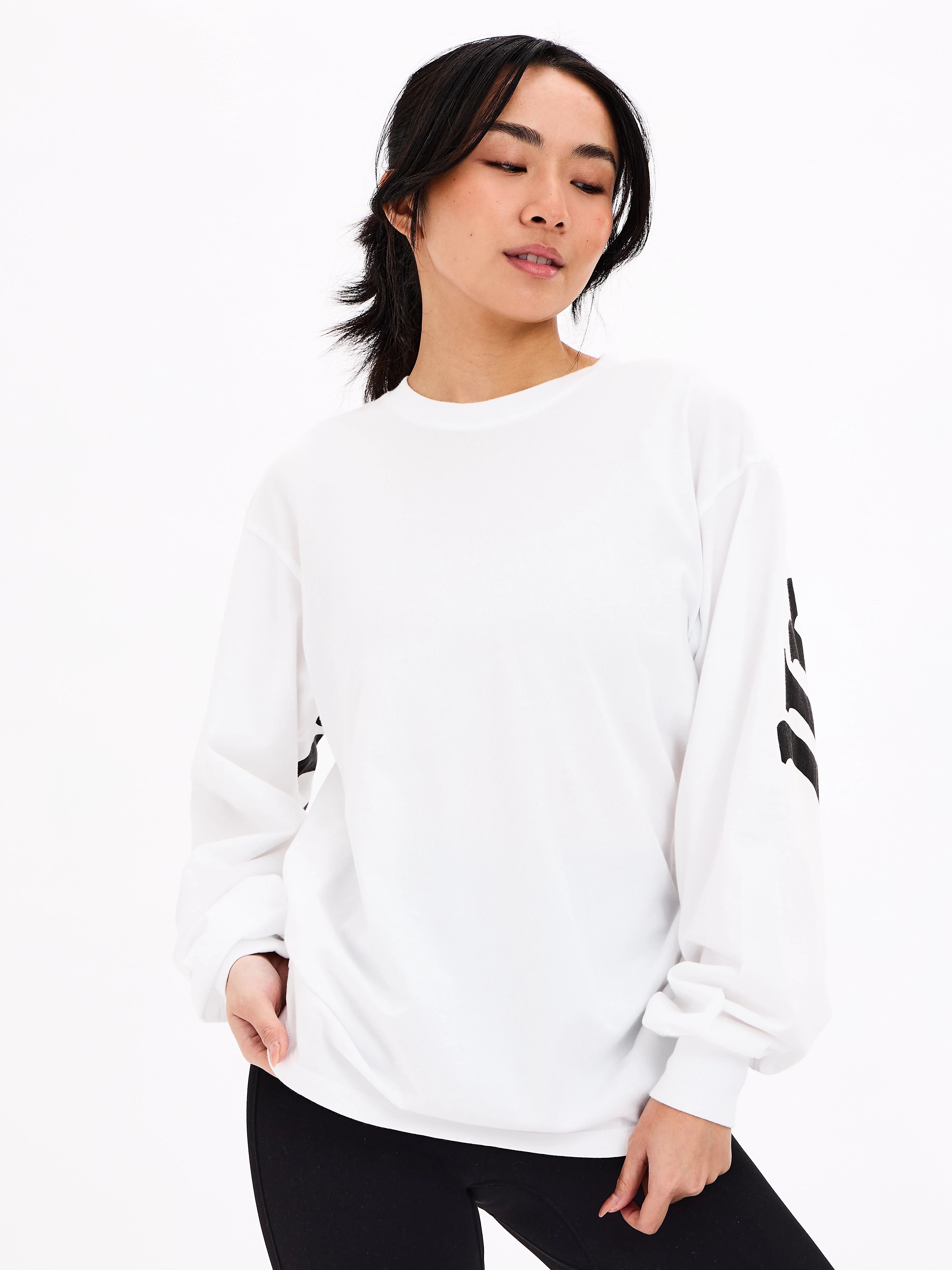 Break Long Sleeve Tee - White - Image 3