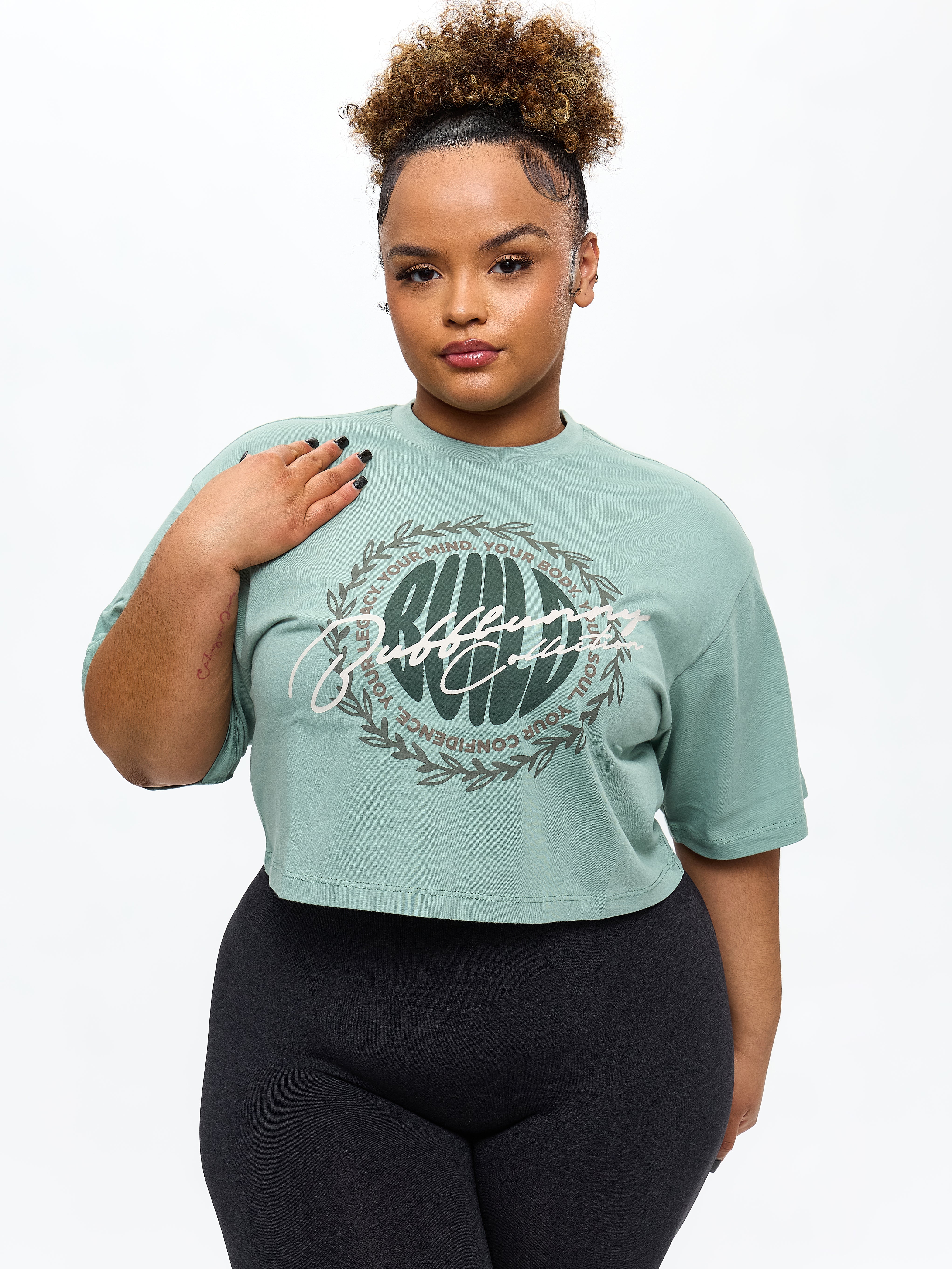 Build Crop Tee - Arctic Moss - Image 3
