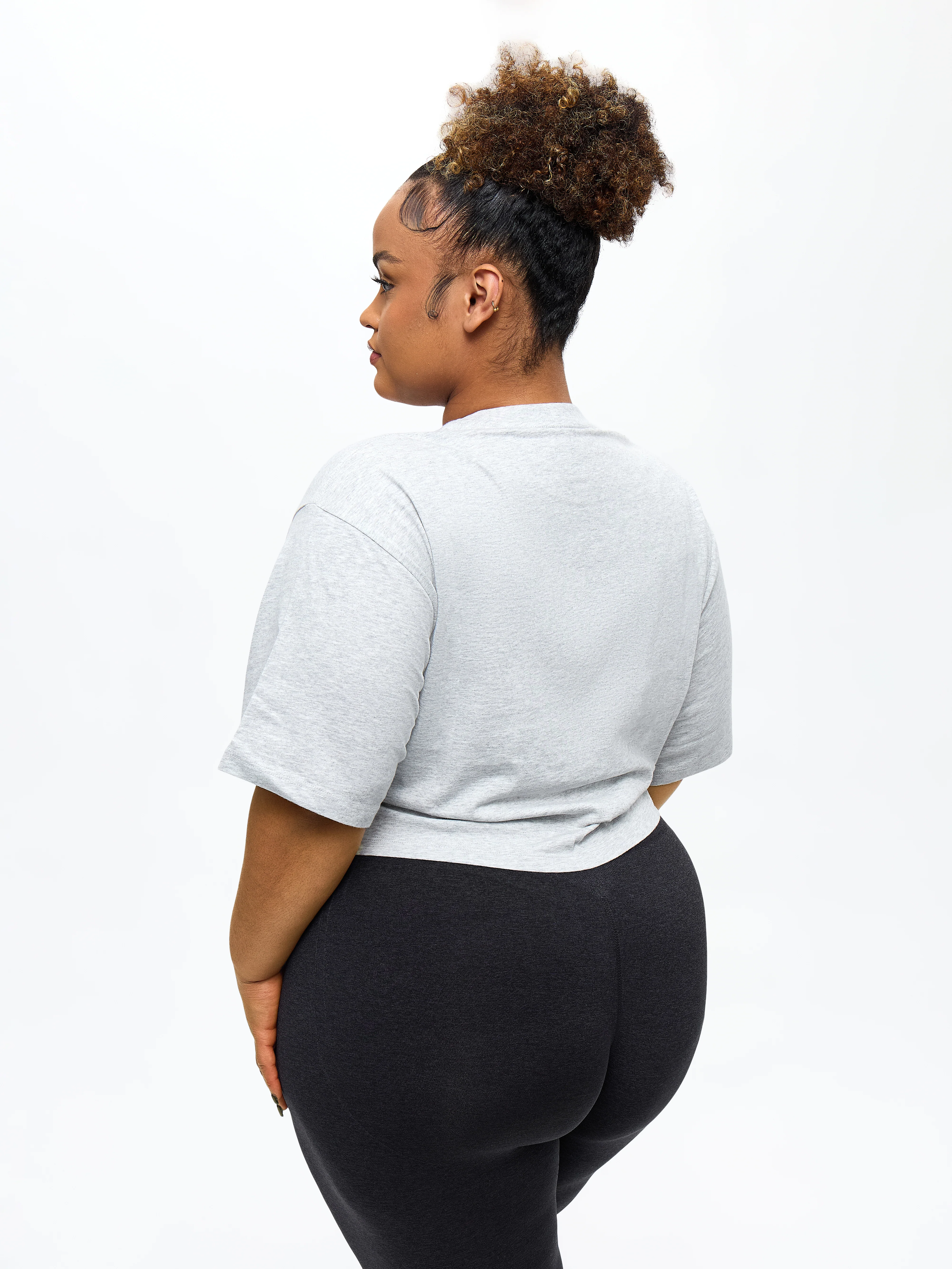 Build Crop Tee - Heather Grey - Image 5