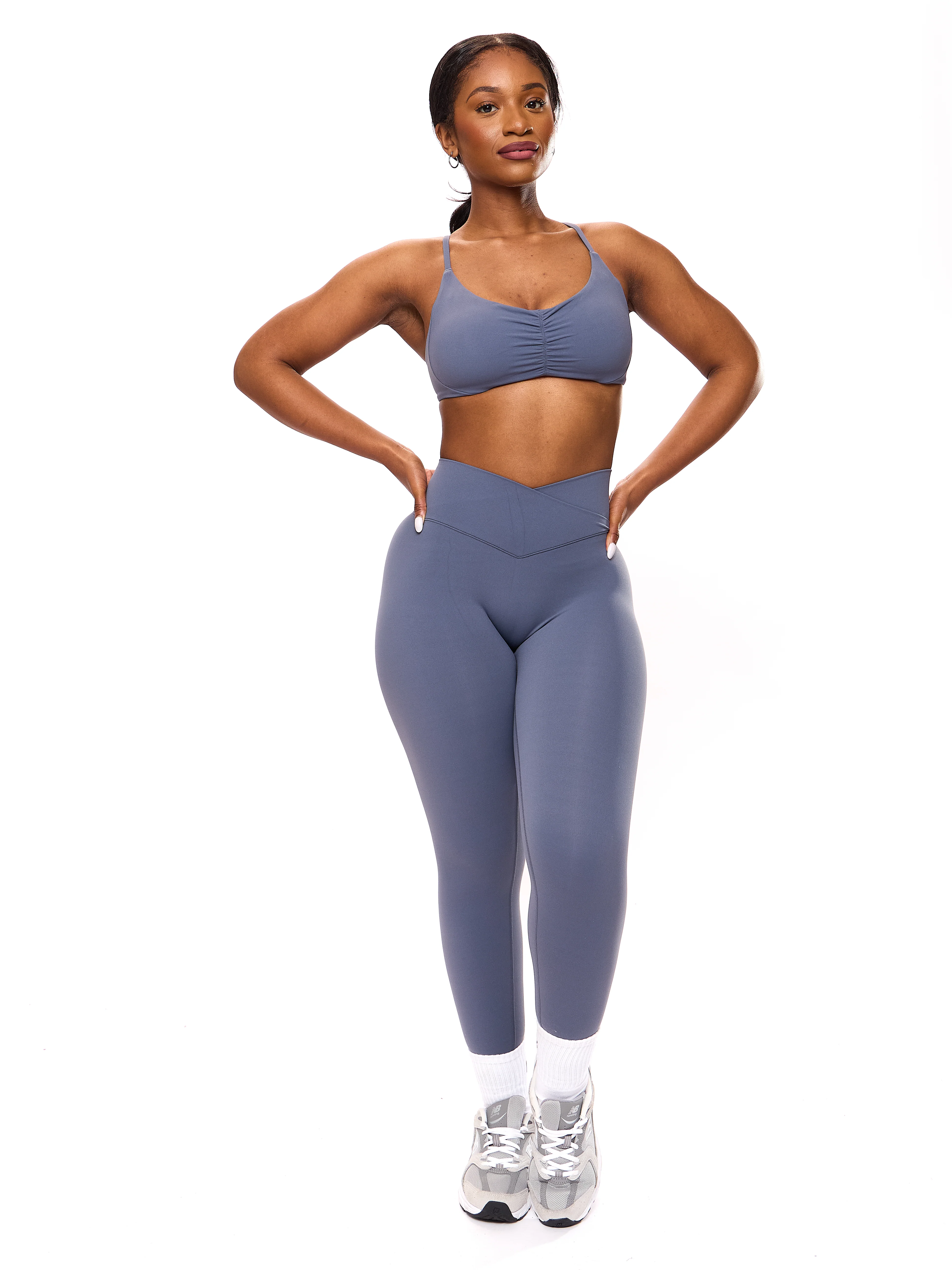 Candid Cross Waist Legging - Barista Blue - Image 2