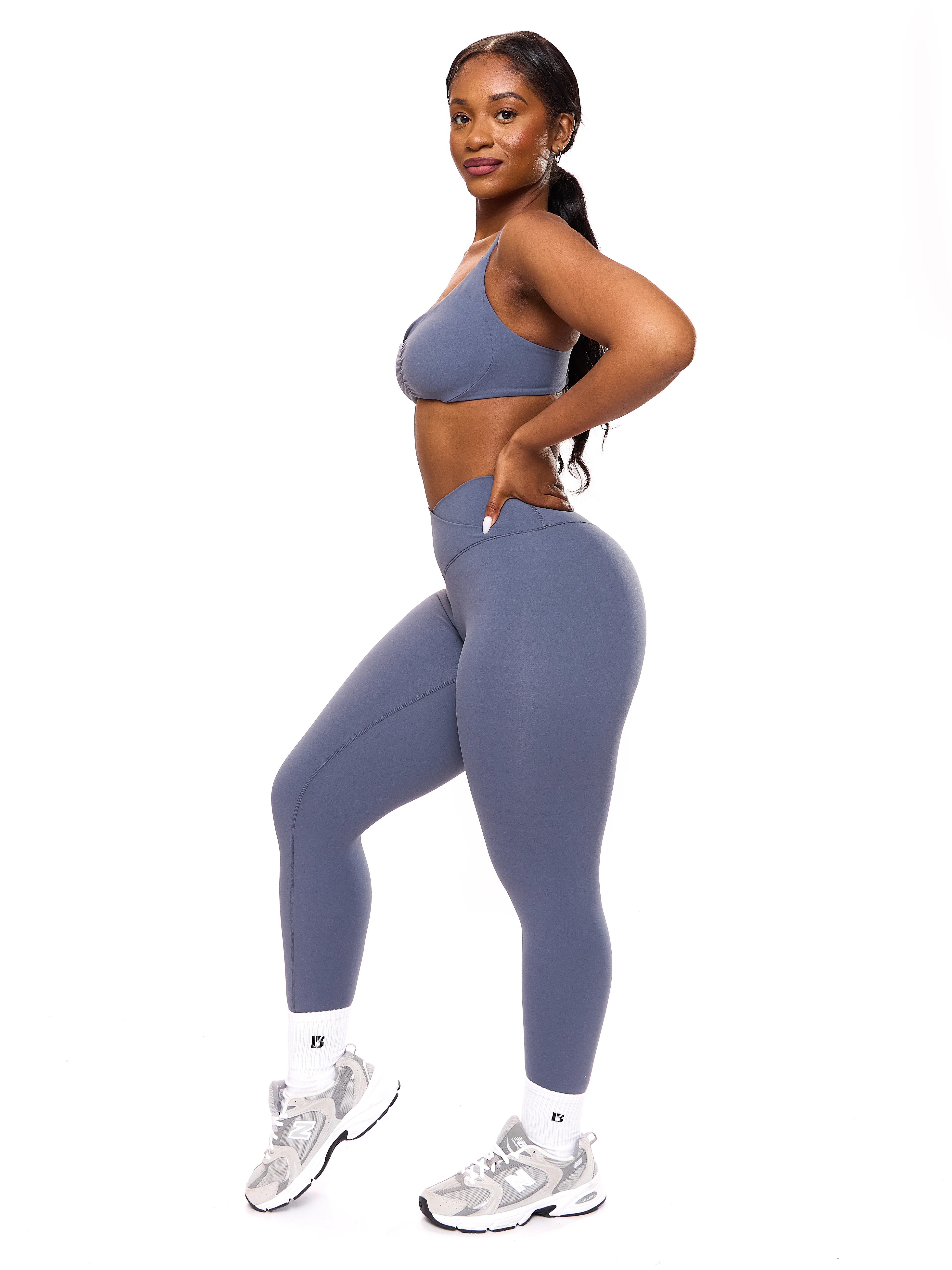 Candid Cross Waist Legging - Barista Blue - Image 4
