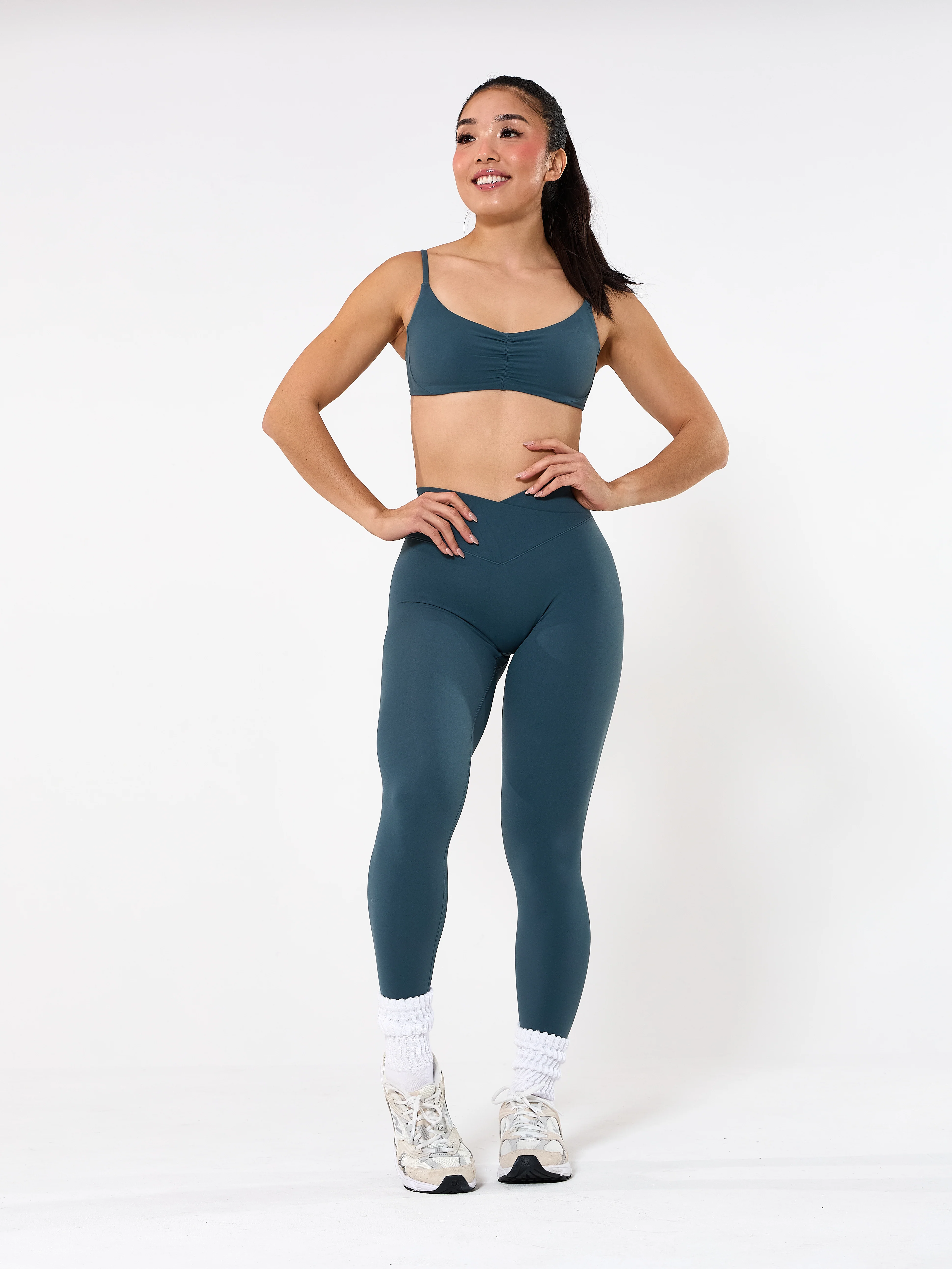 Candid Cross Waist Legging - Enchanted Teal - Image 2