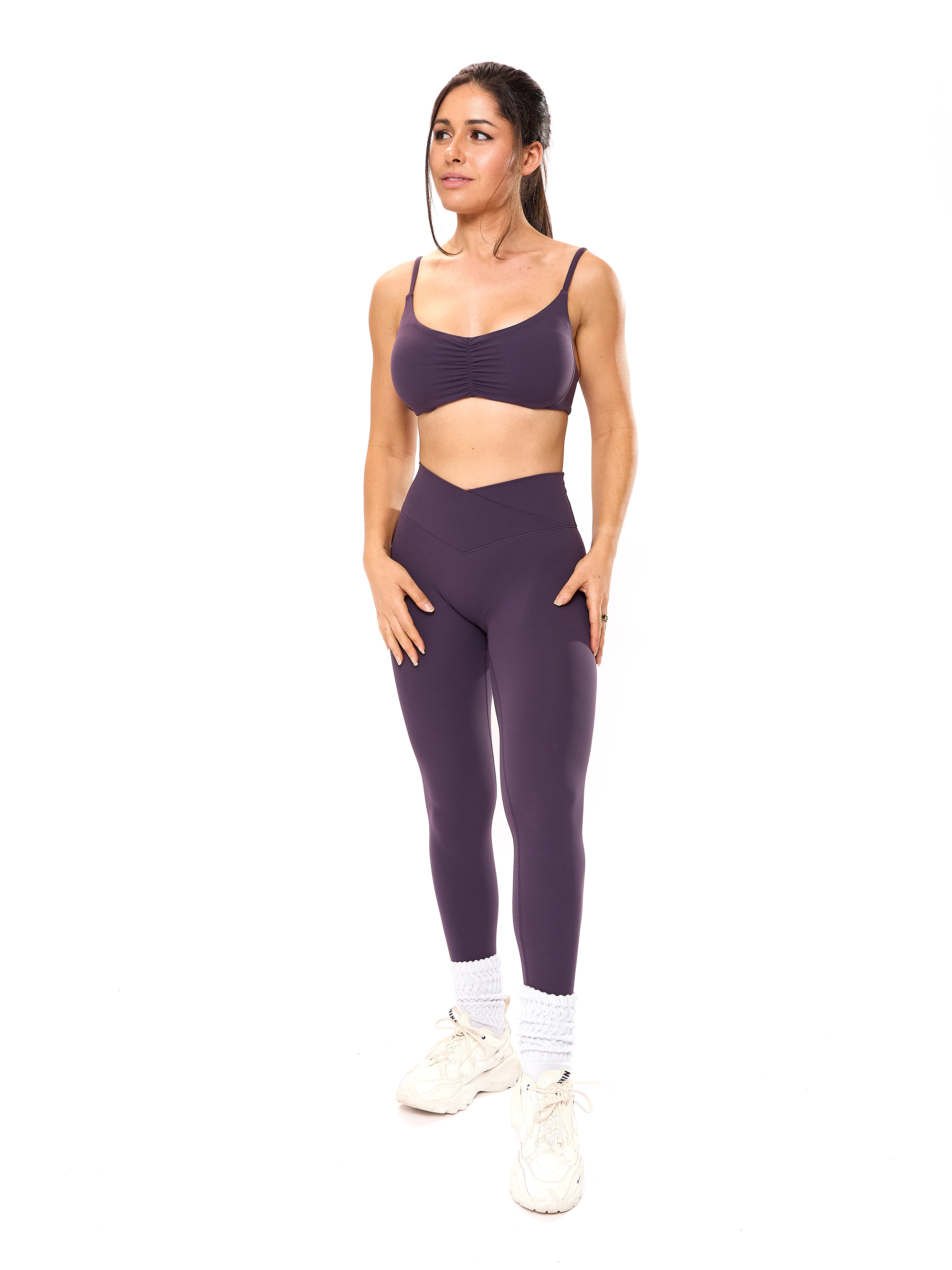 Candid Cross Waist Legging - Purple Shadow - Image 3