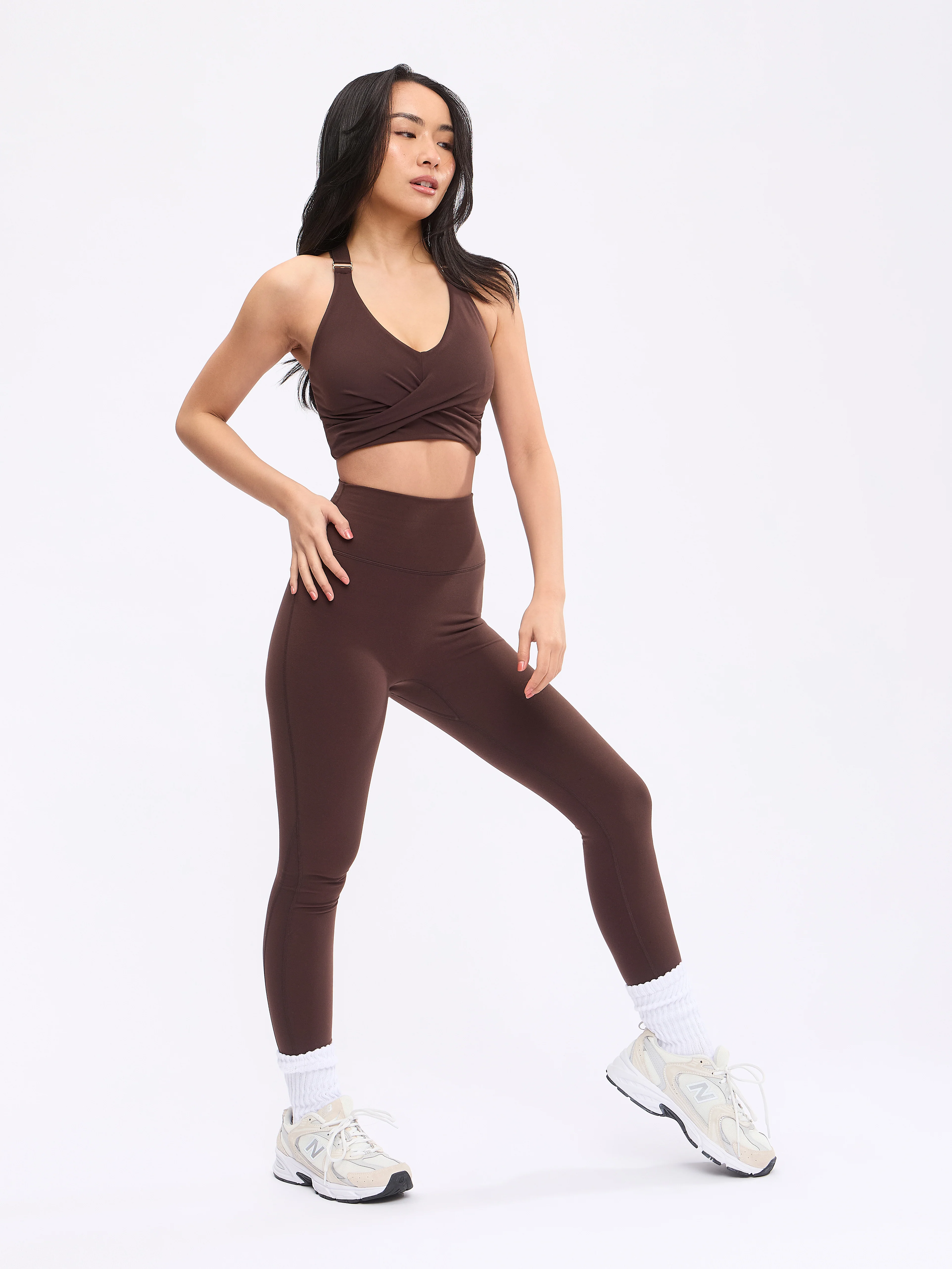 Candy Wrap Sports Bra - Journey Dark Brown - Image 3