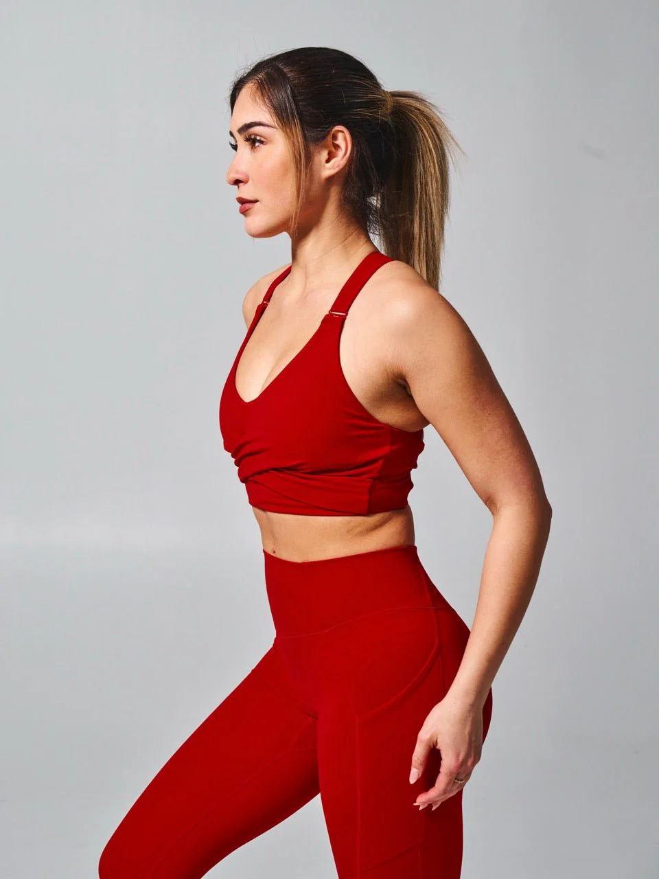 Candy Wrap Sports Bra - Lipstick Red - Image 3
