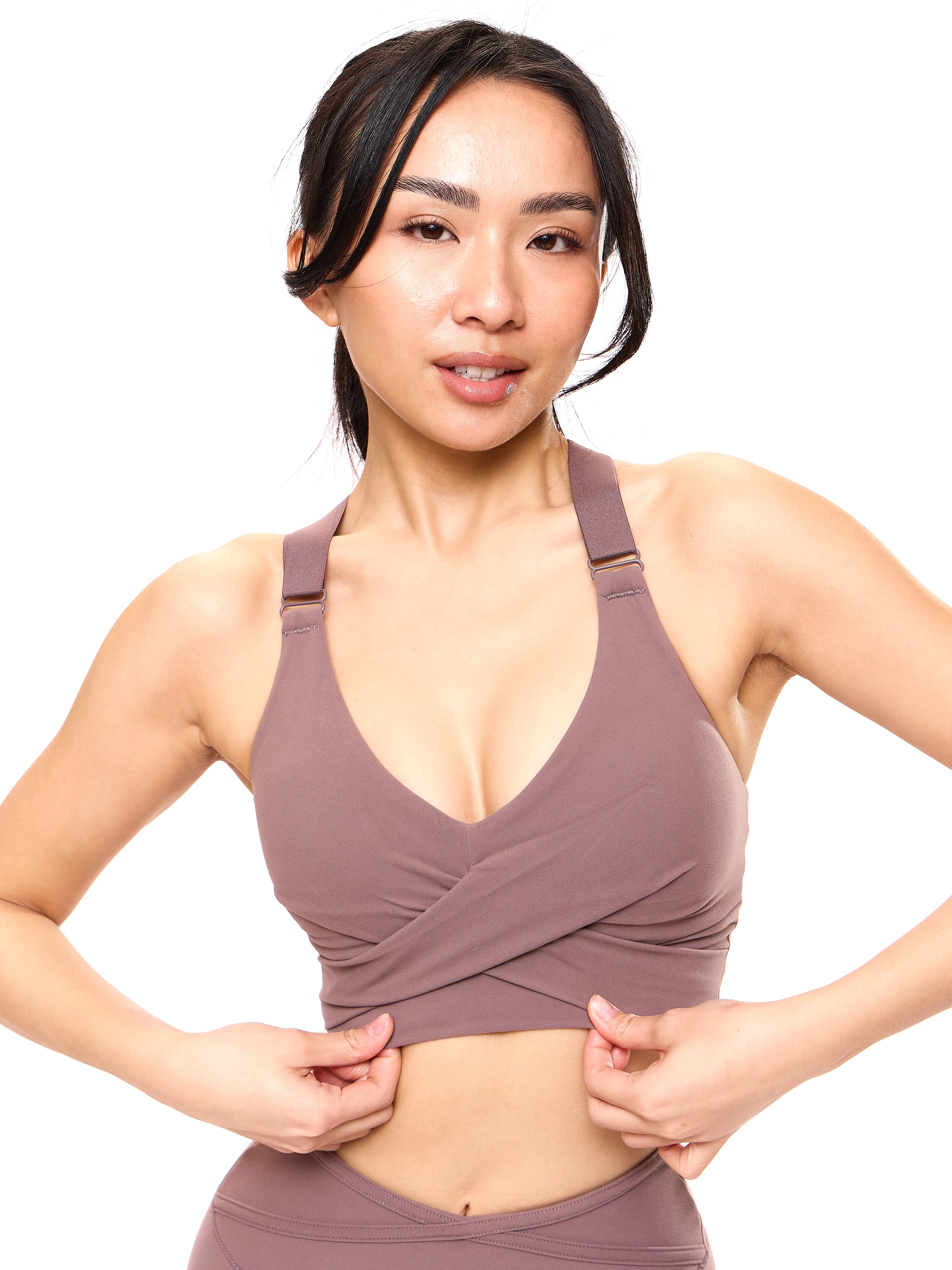 Candy Wrap Sports Bra - Mocha Berry - Image 3