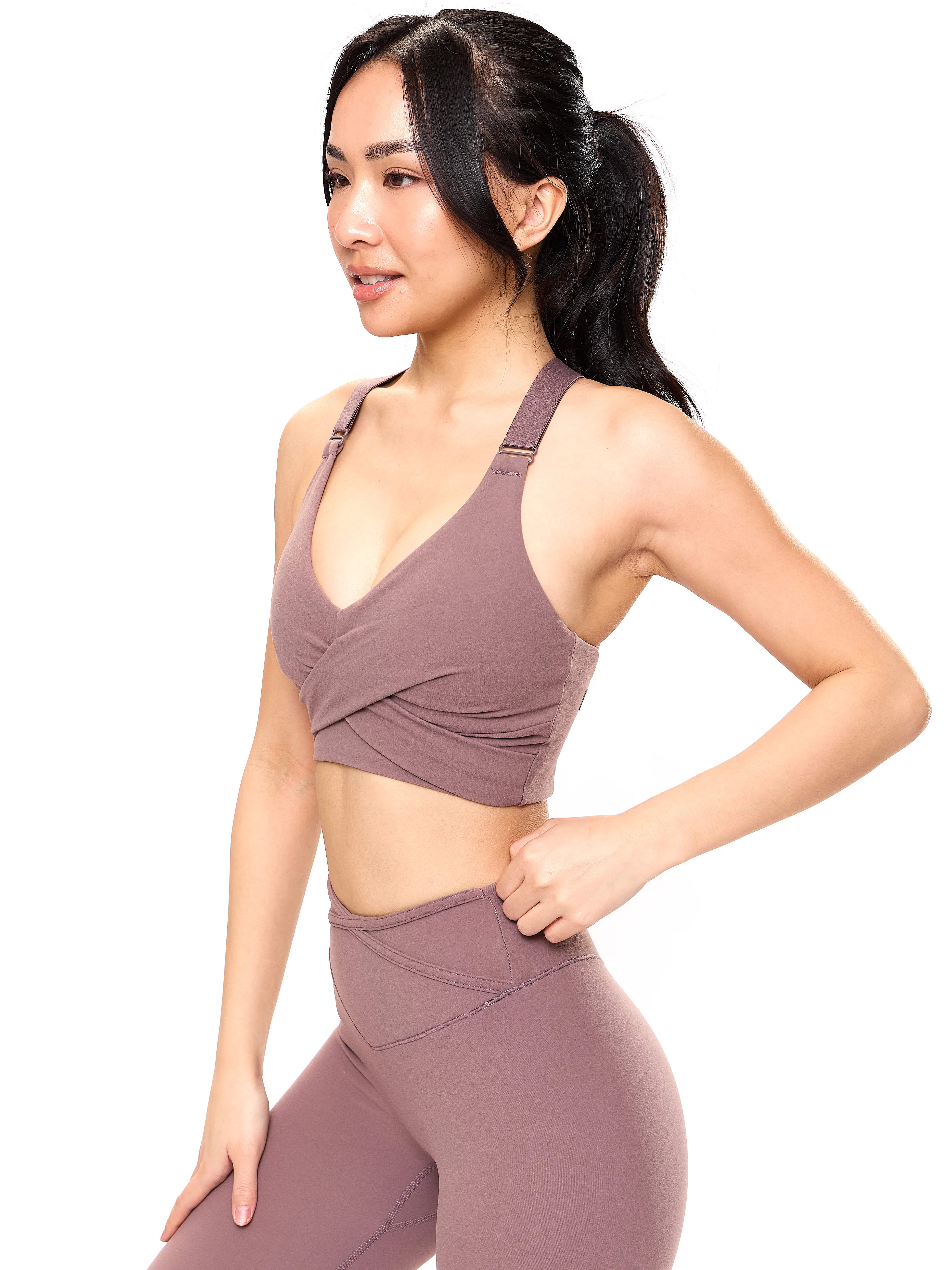 Candy Wrap Sports Bra - Mocha Berry - Image 4