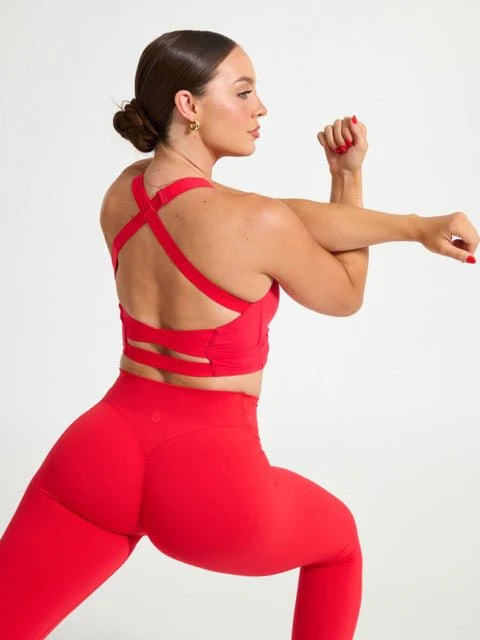 Candy Wrap Sports Bra - Salsa Red - Image 2