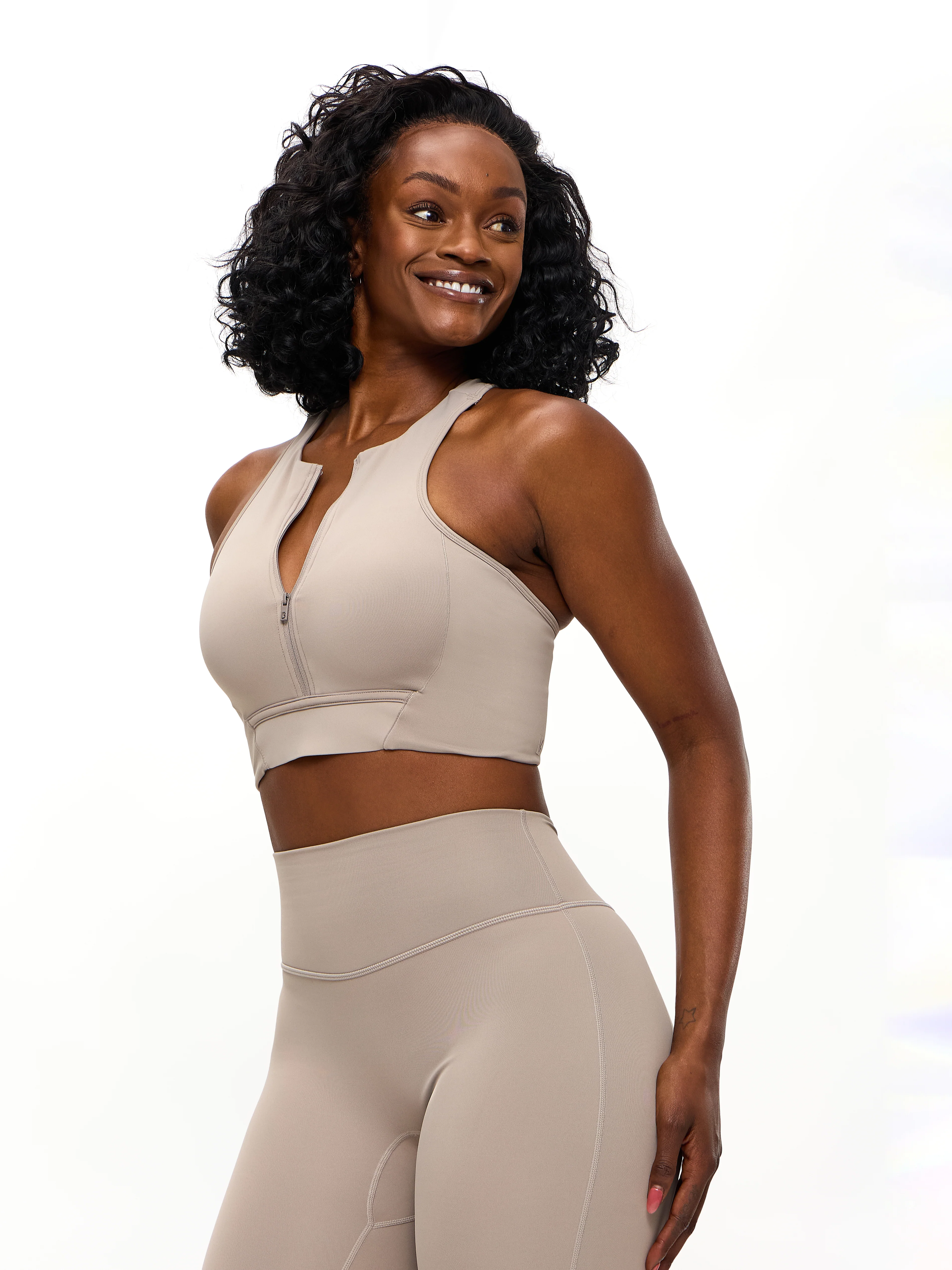 Colorado Zip Sports Bra - Neutral - Image 4
