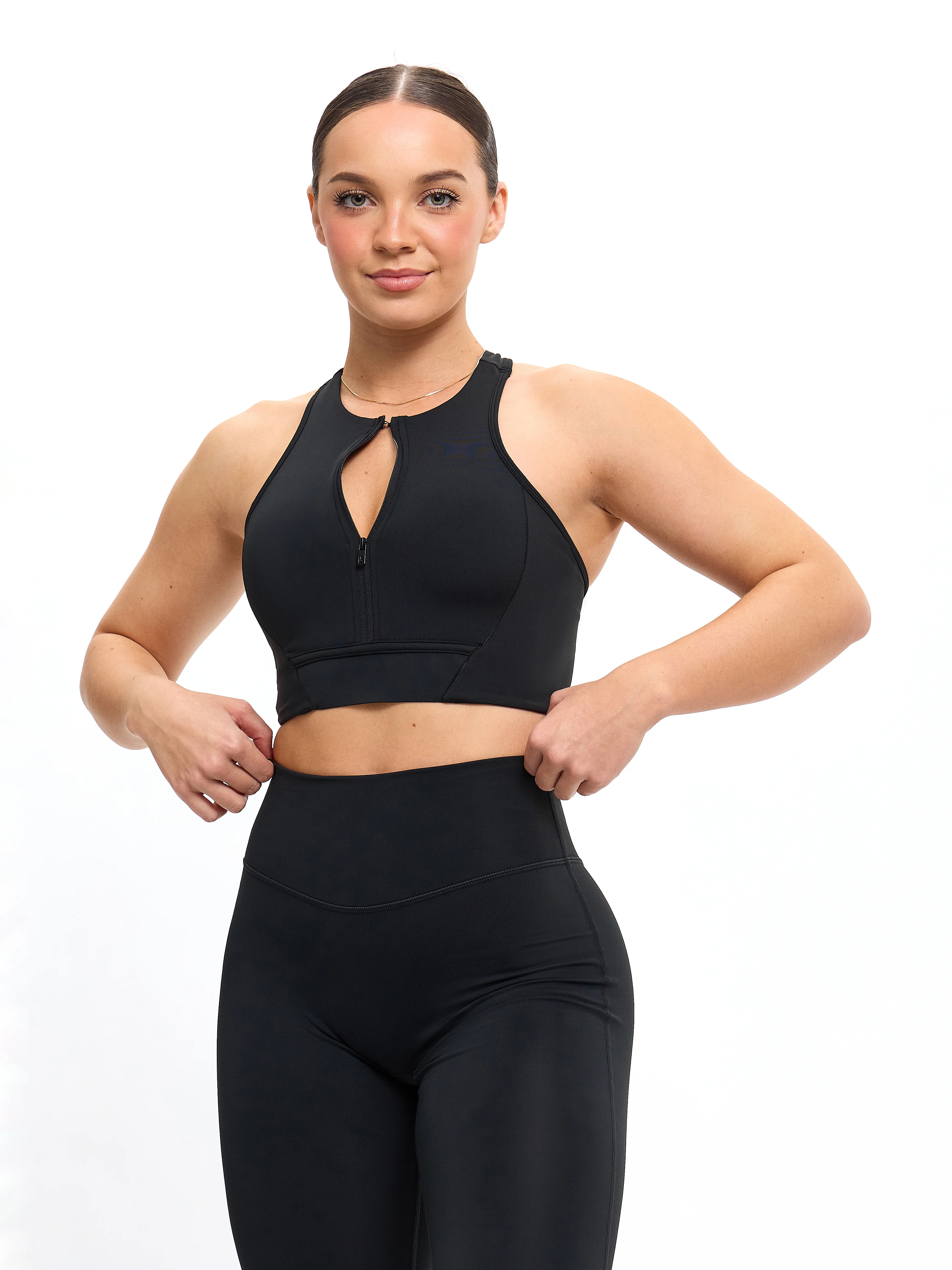 Colorado Zip Sports Bra - Onyx Black - Image 3