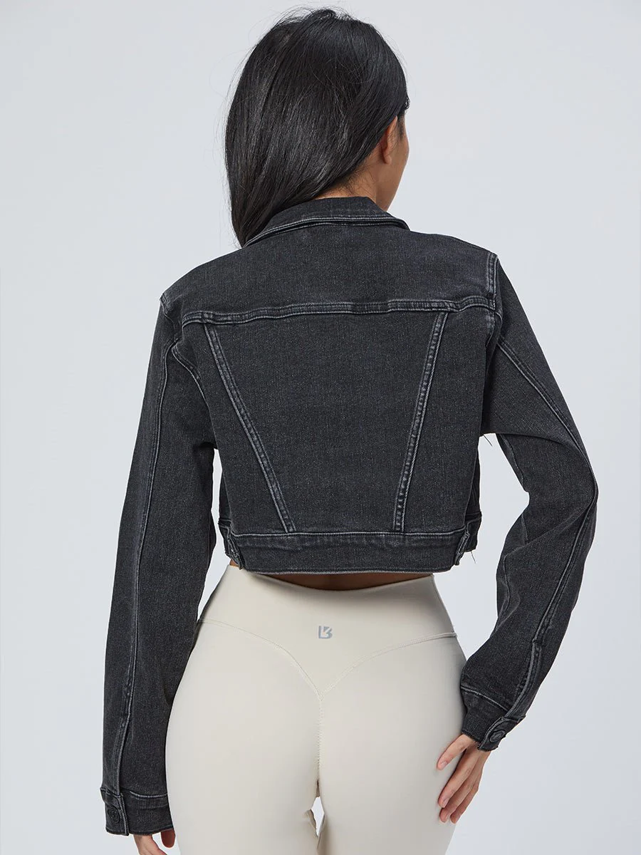 Desire Denim Jacket - Washed Black - Image 10