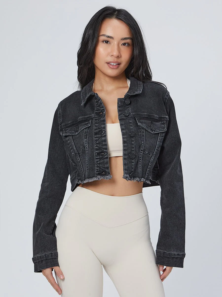 Desire Denim Jacket - Washed Black - Image 4