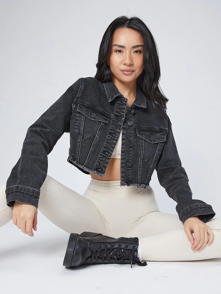 Desire Denim Jacket - Washed Black - Image 5