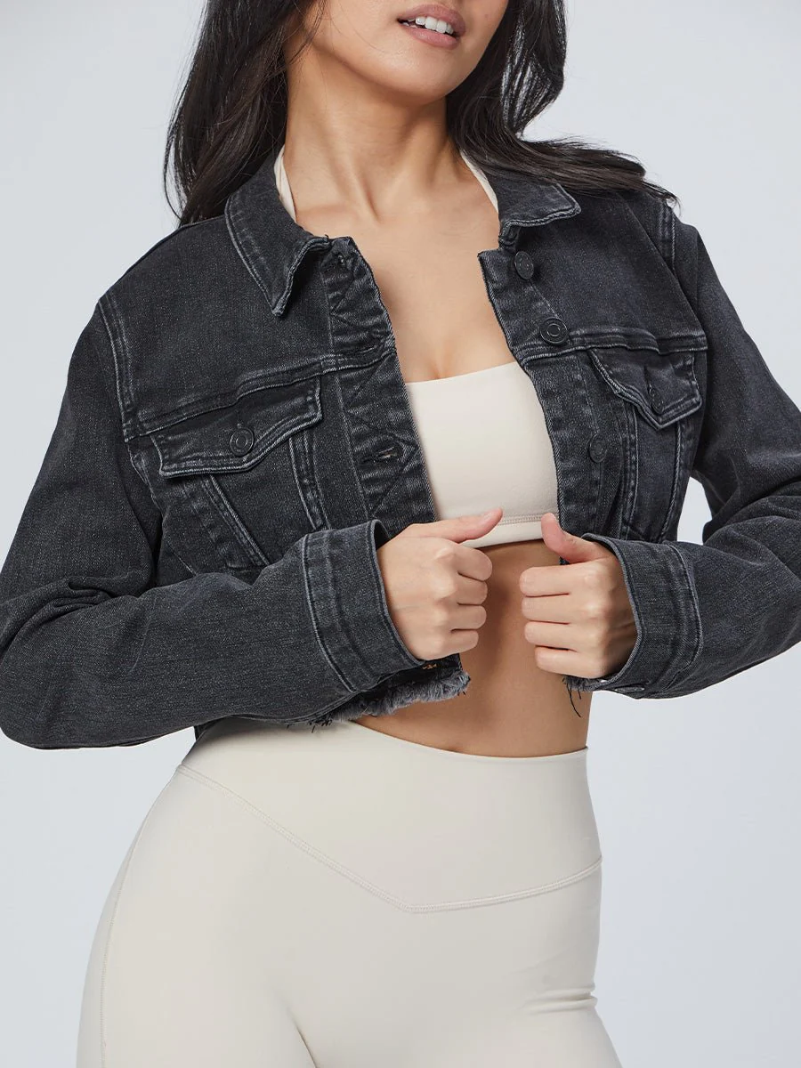 Desire Denim Jacket - Washed Black - Image 8