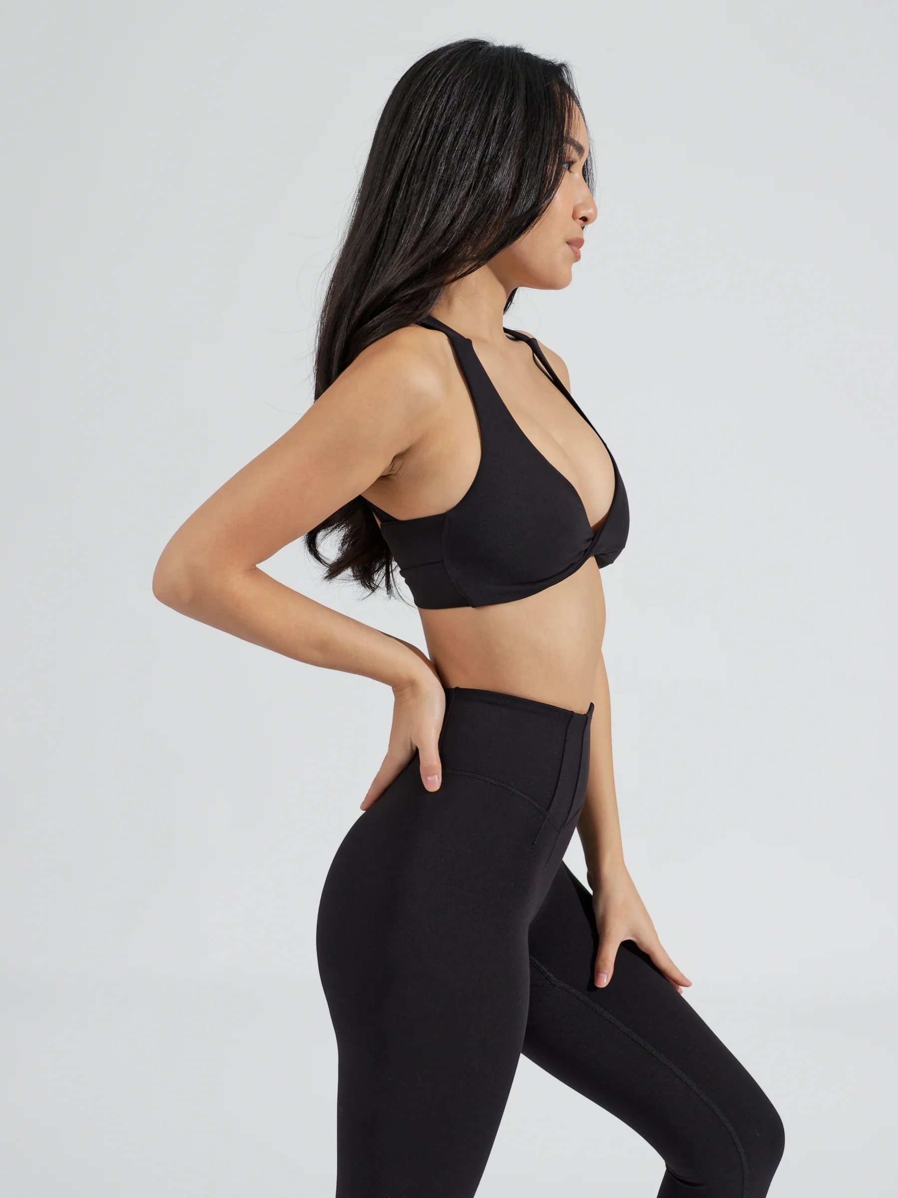 Double Twist Sports Bra - Onyx Black - Image 8