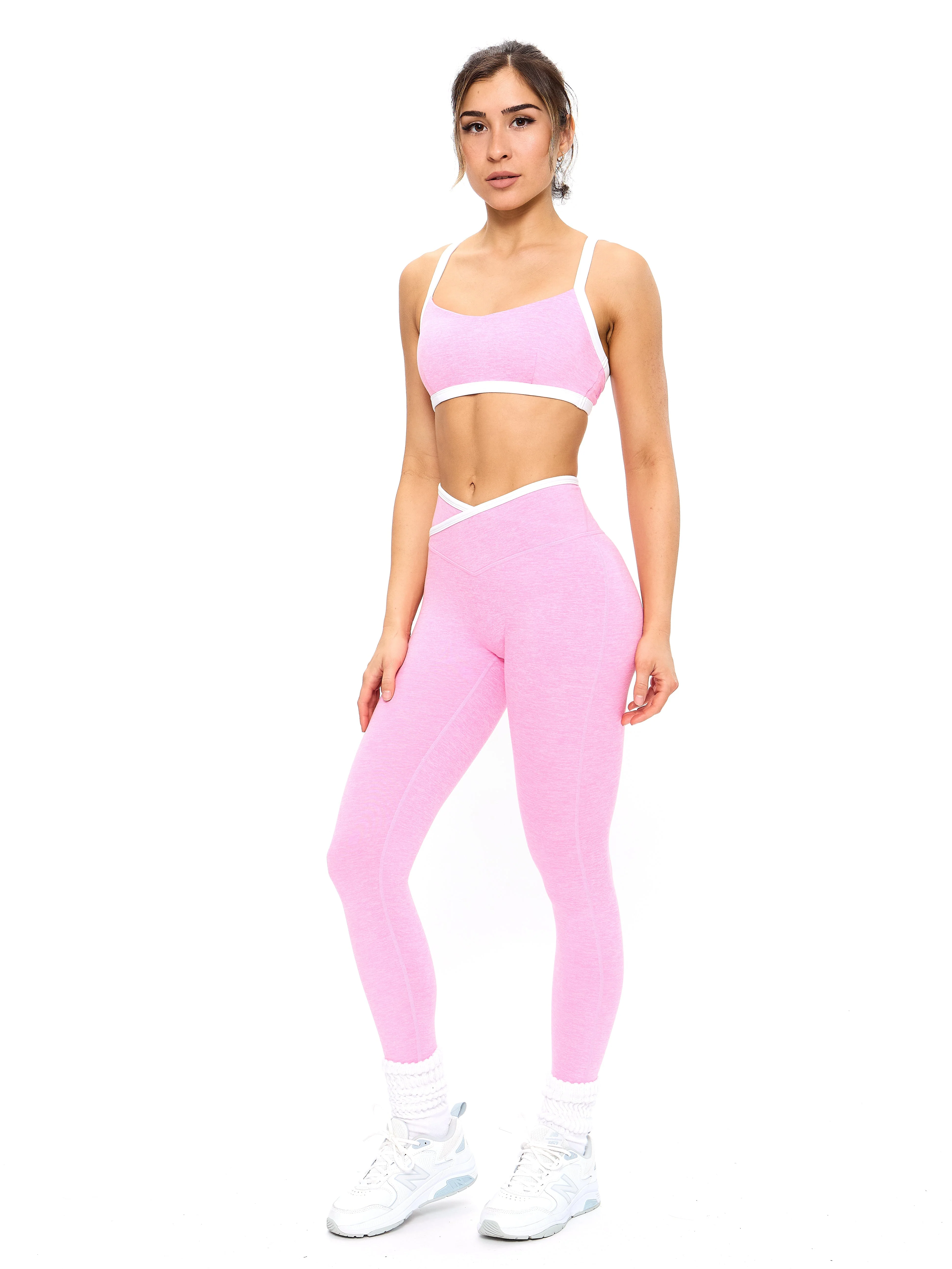 Dream Heather Contrast Legging - Pink Sugar - Image 3