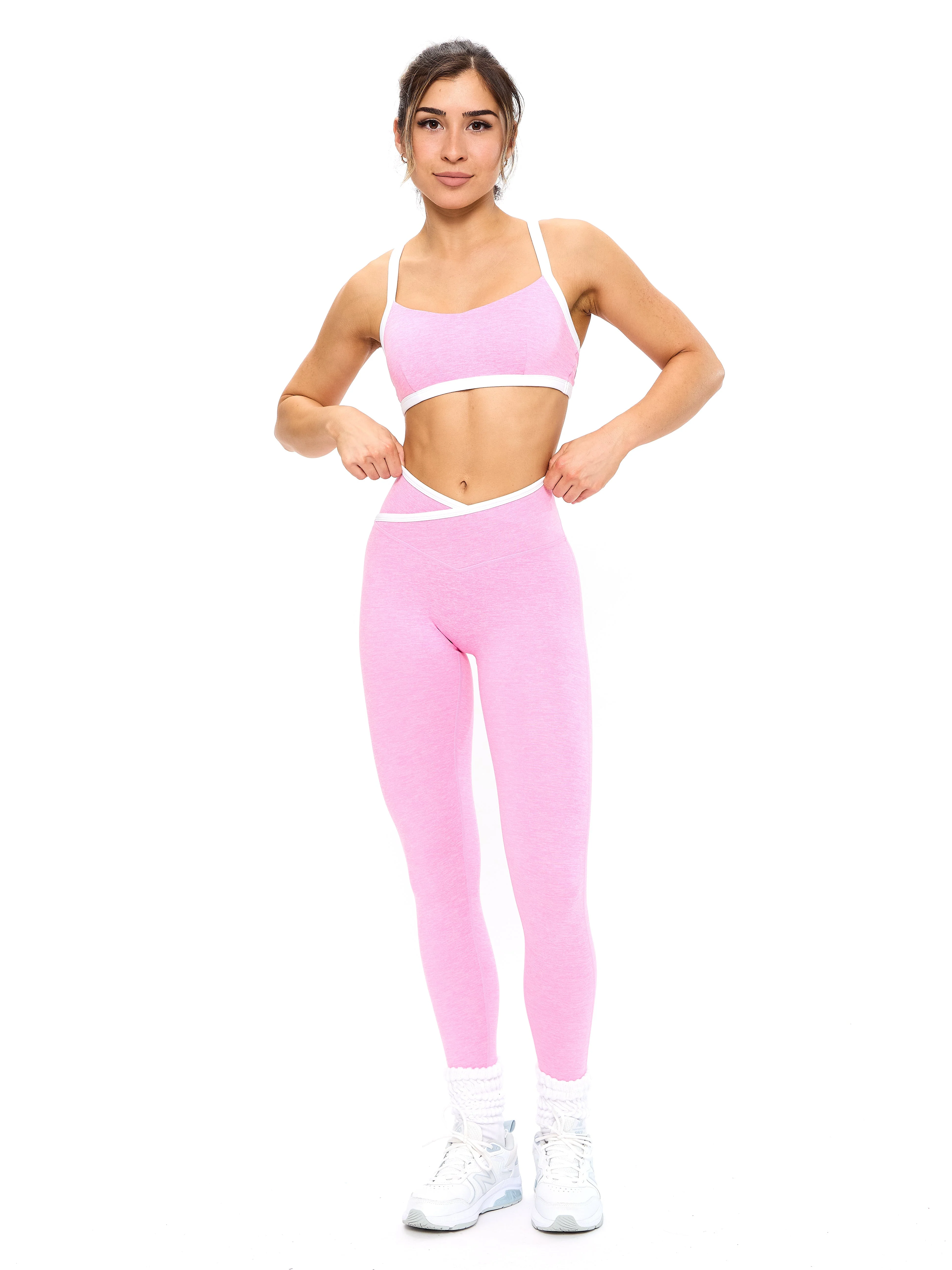 Dream Heather Contrast Legging - Pink Sugar - Image 4