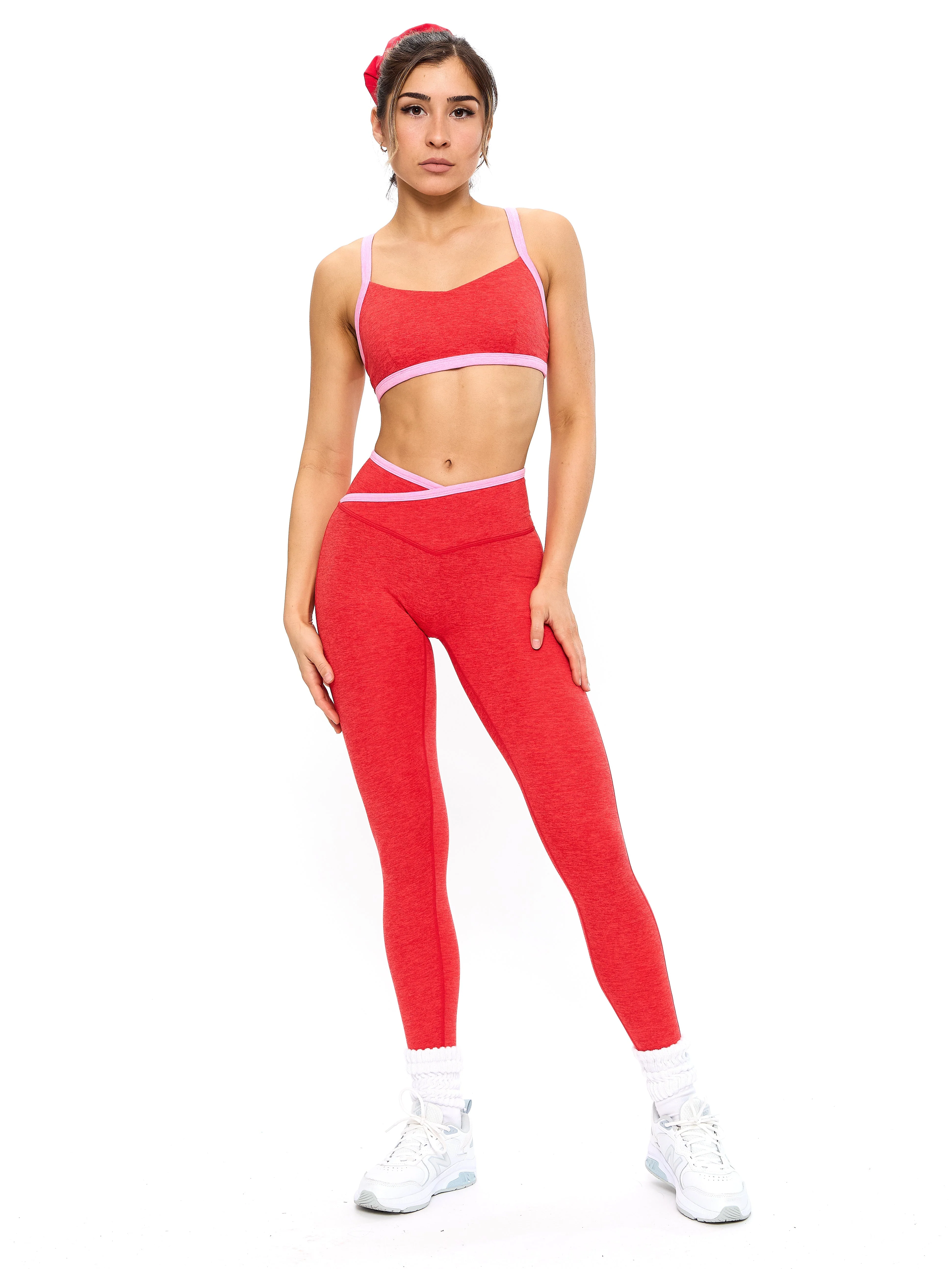 Dream Heather Contrast Legging - Salsa Red - Image 3