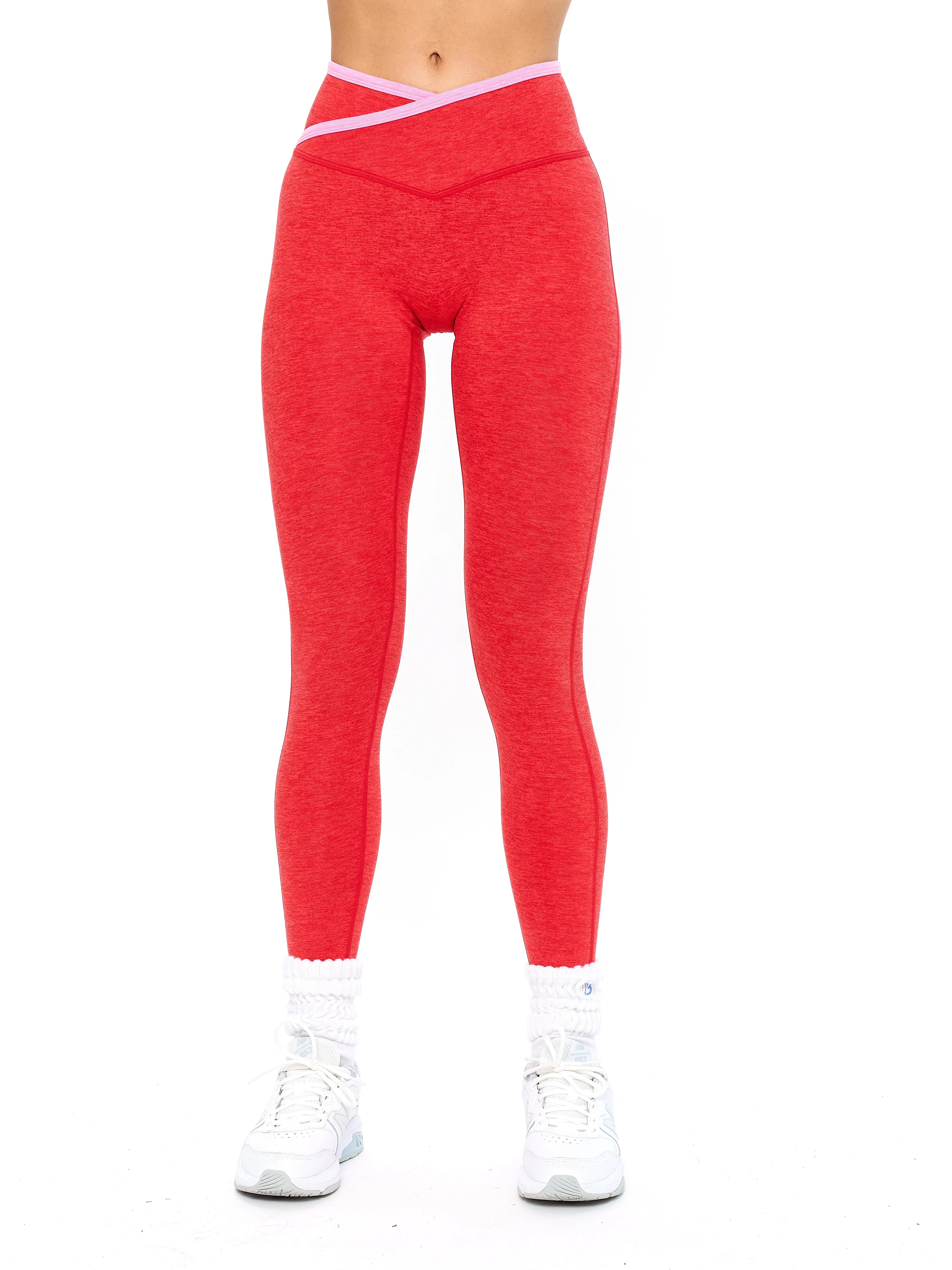Dream Heather Contrast Legging - Salsa Red - Image 5