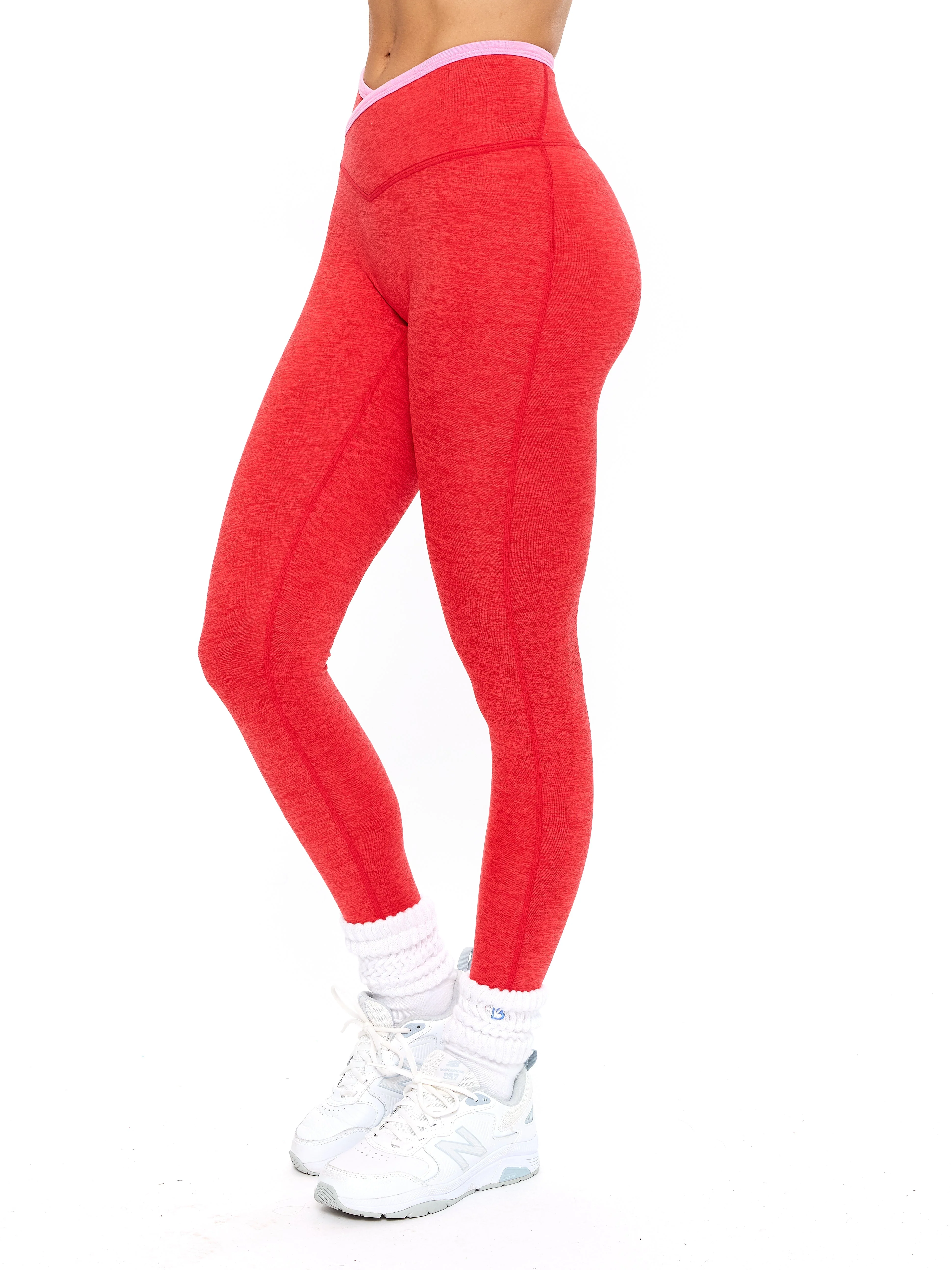 Dream Heather Contrast Legging - Salsa Red - Image 6