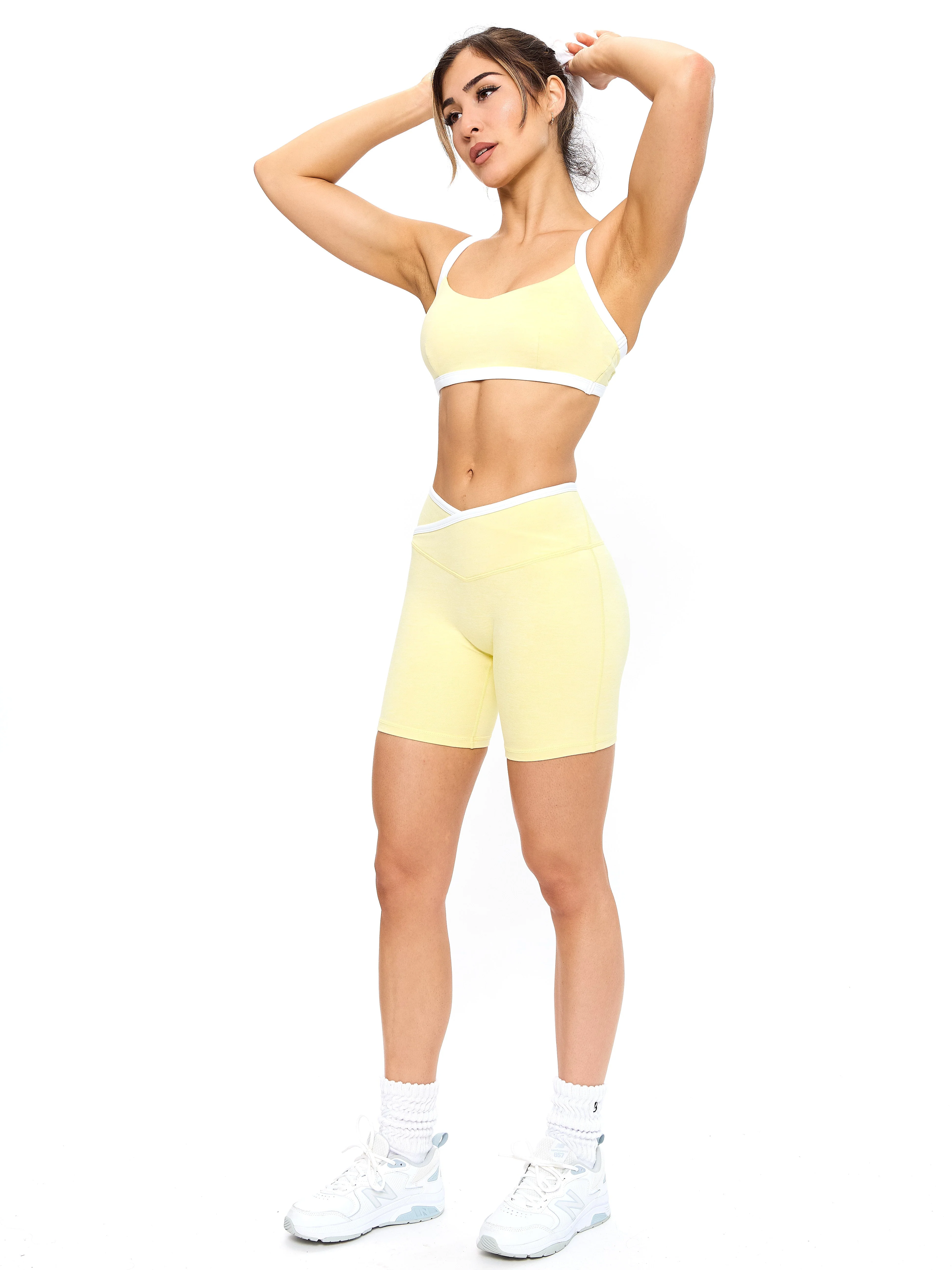 Dream Heather Contrast Sports Bra - Heather Sunbeam - Image 5