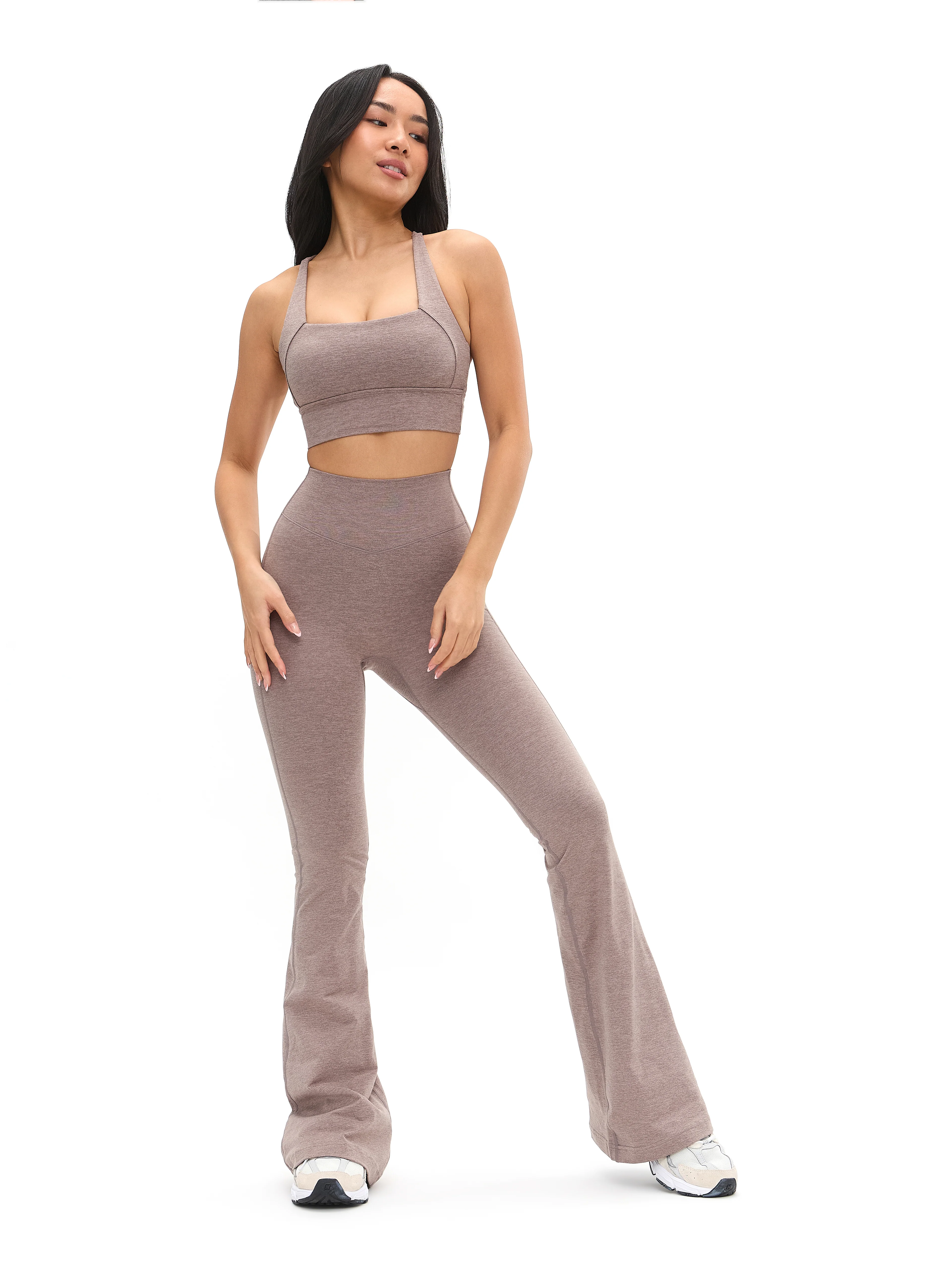 Dream Heather Square Neck Sports Bra - Grit - Image 6