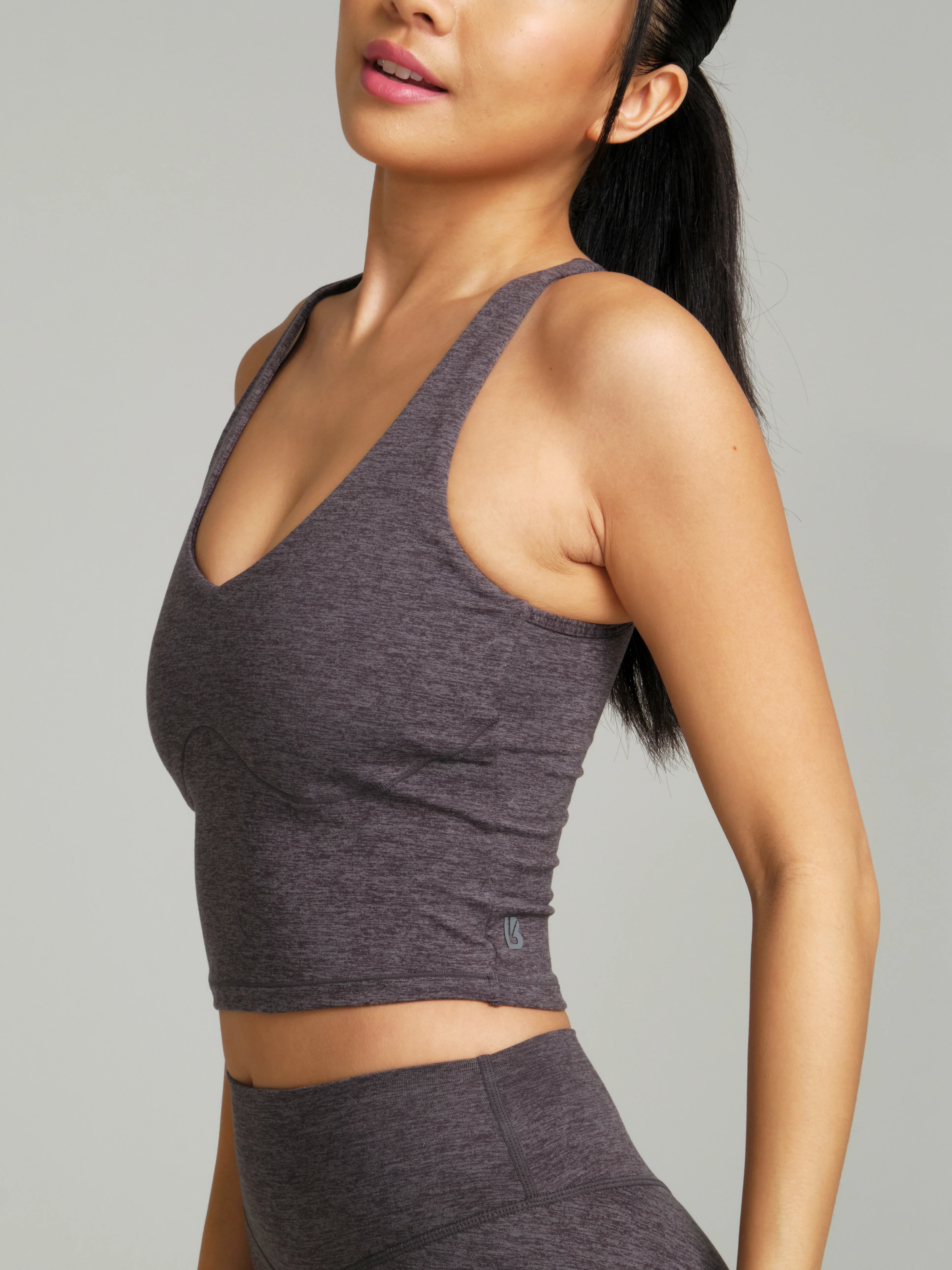 Dream Heather V Neck Tank - Heather Charcoal - Image 5