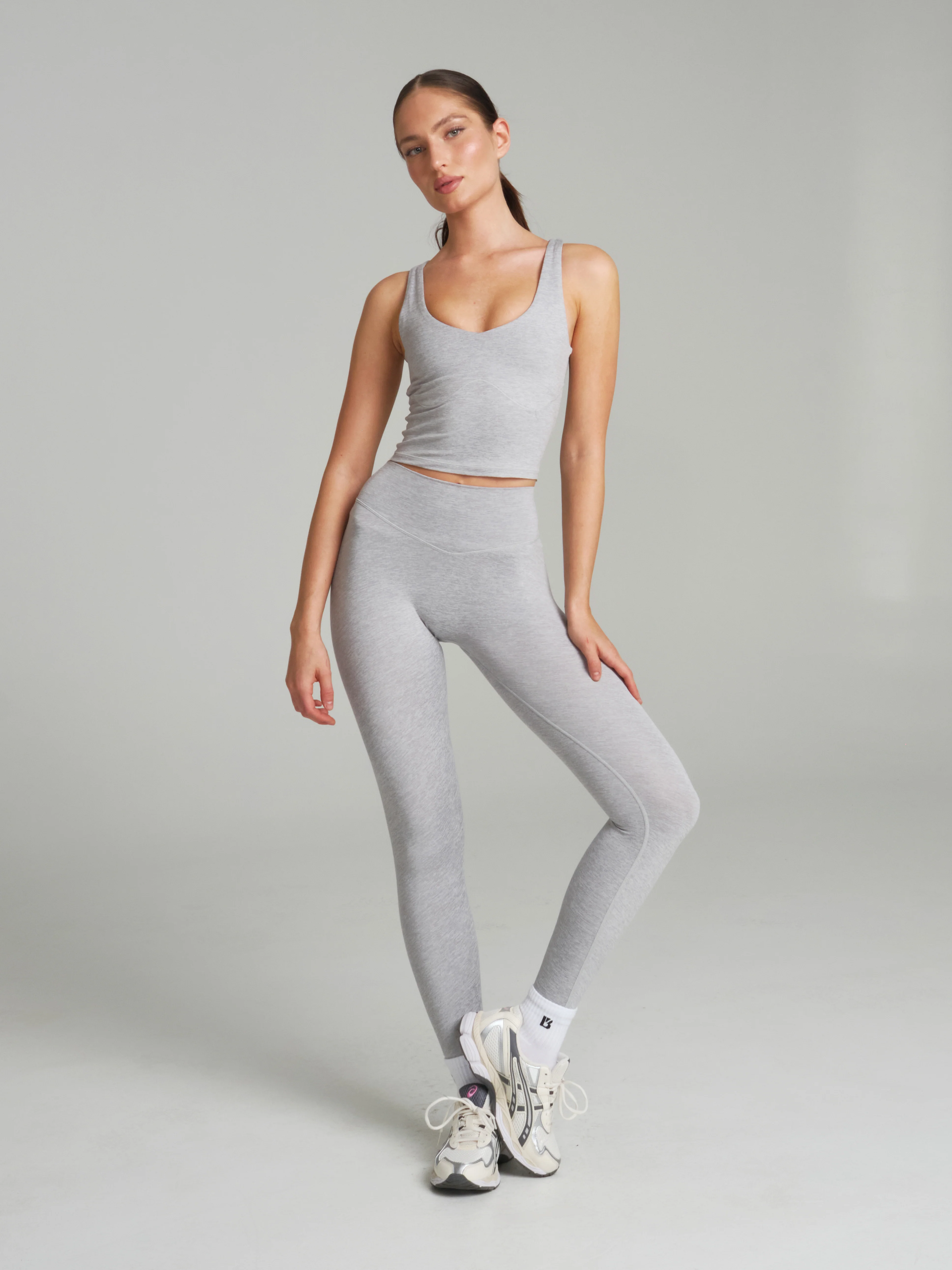Dream Heather V Neck Tank - Heather Grey - Image 6