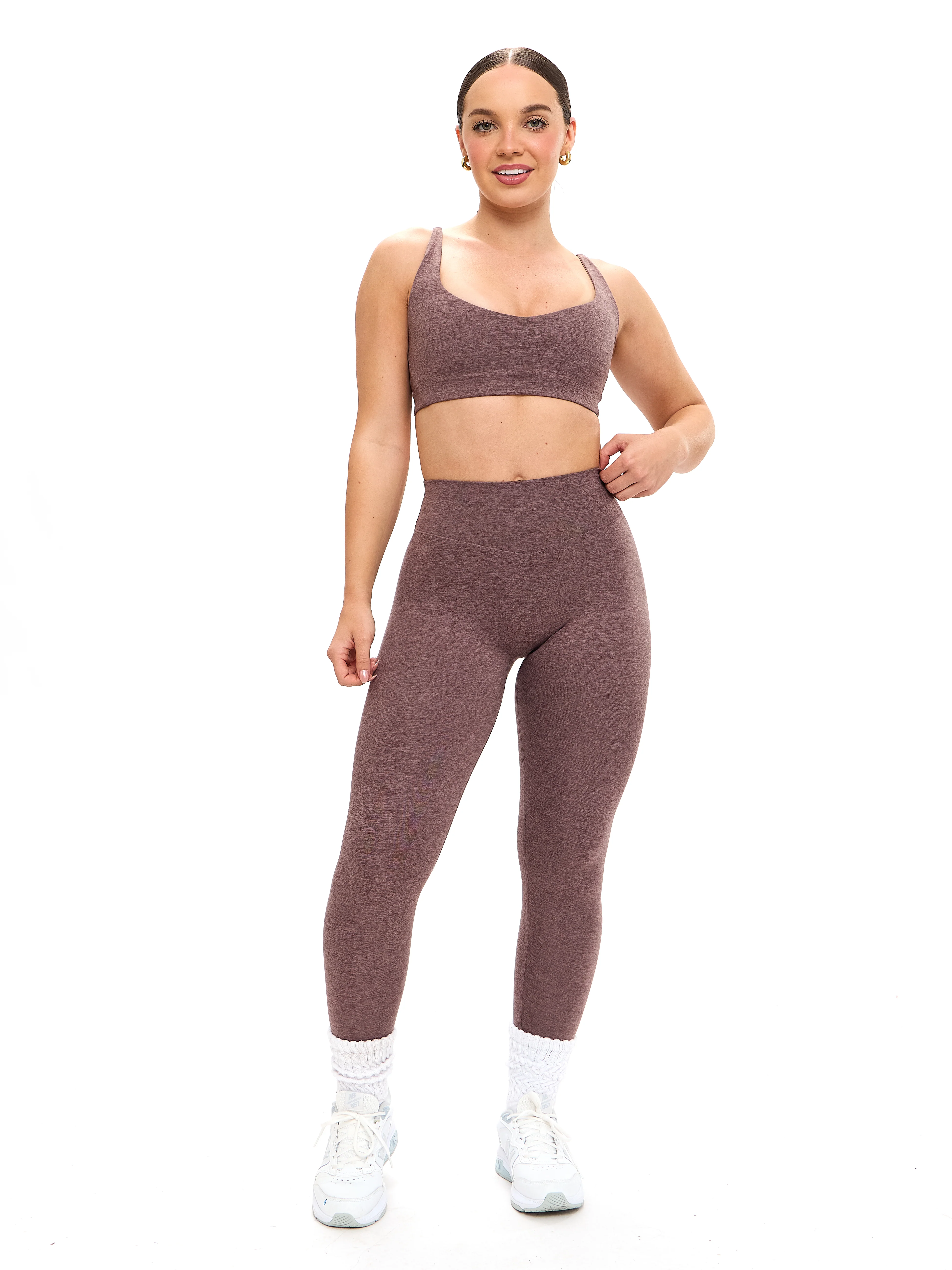 Dream Heathered Legging - Mocha Berry - Image 2