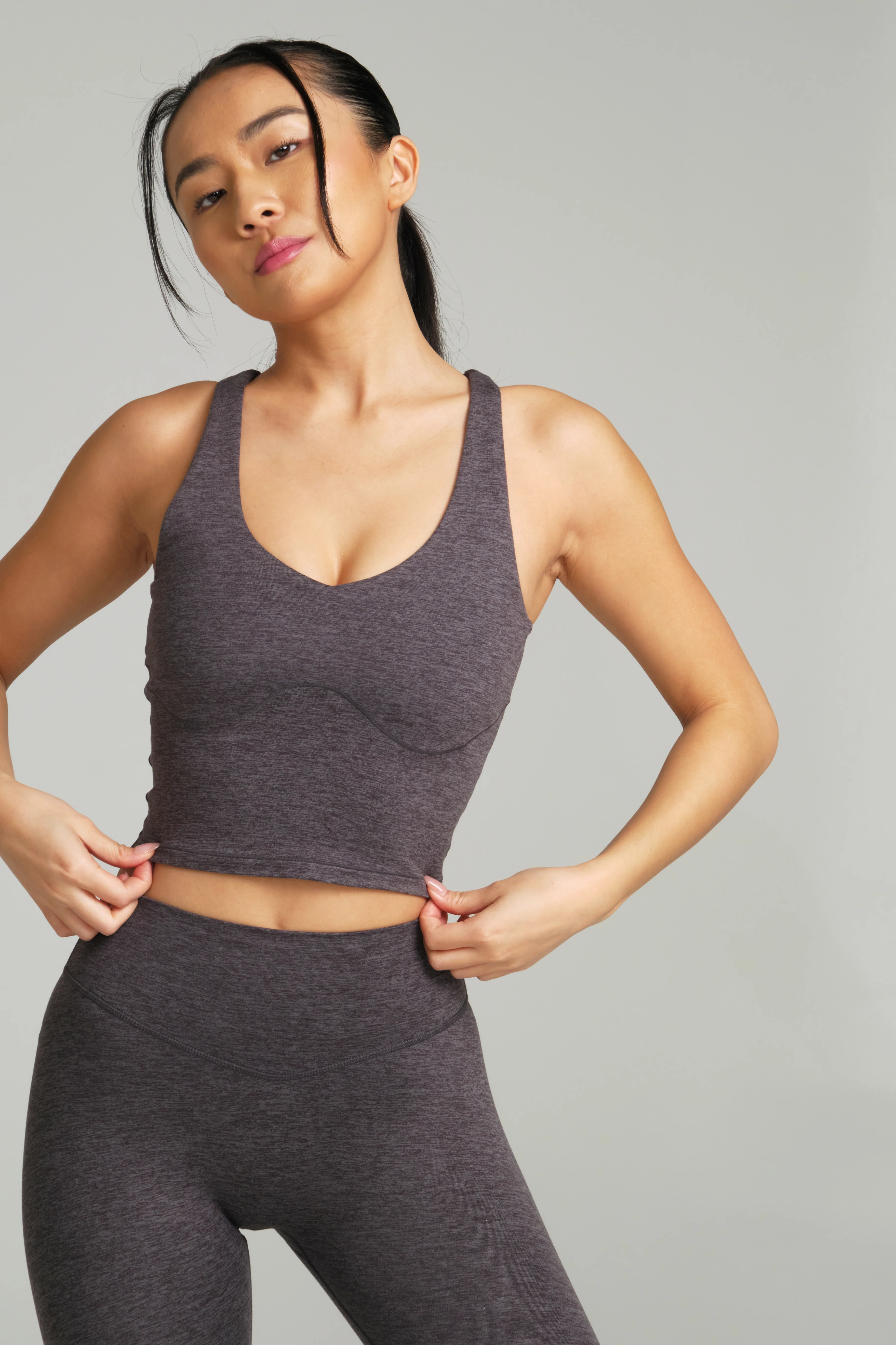 Dream Heathered Legging - Heather Charcoal - Image 3