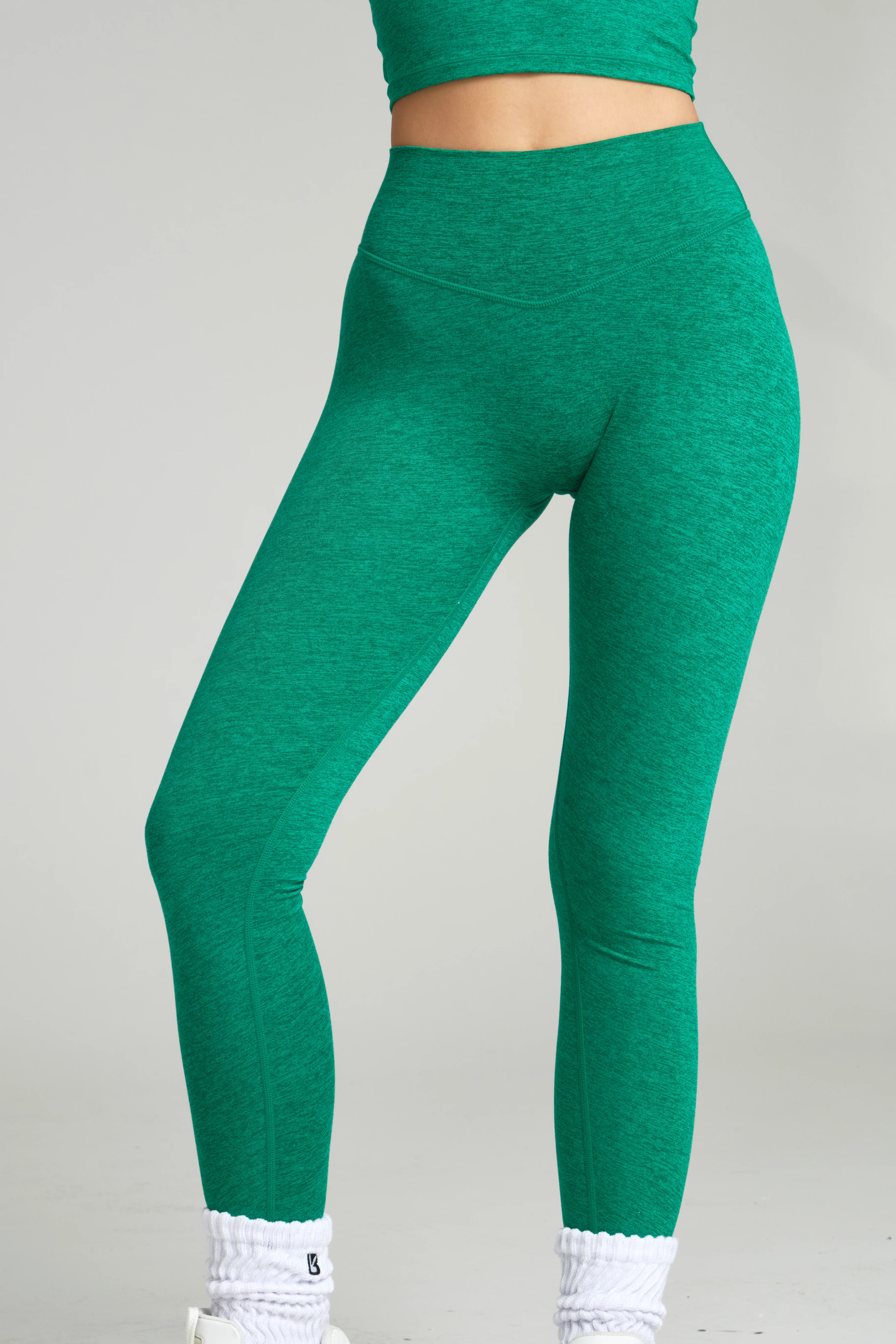 Dream Heathered Legging - Heather Green - Image 7