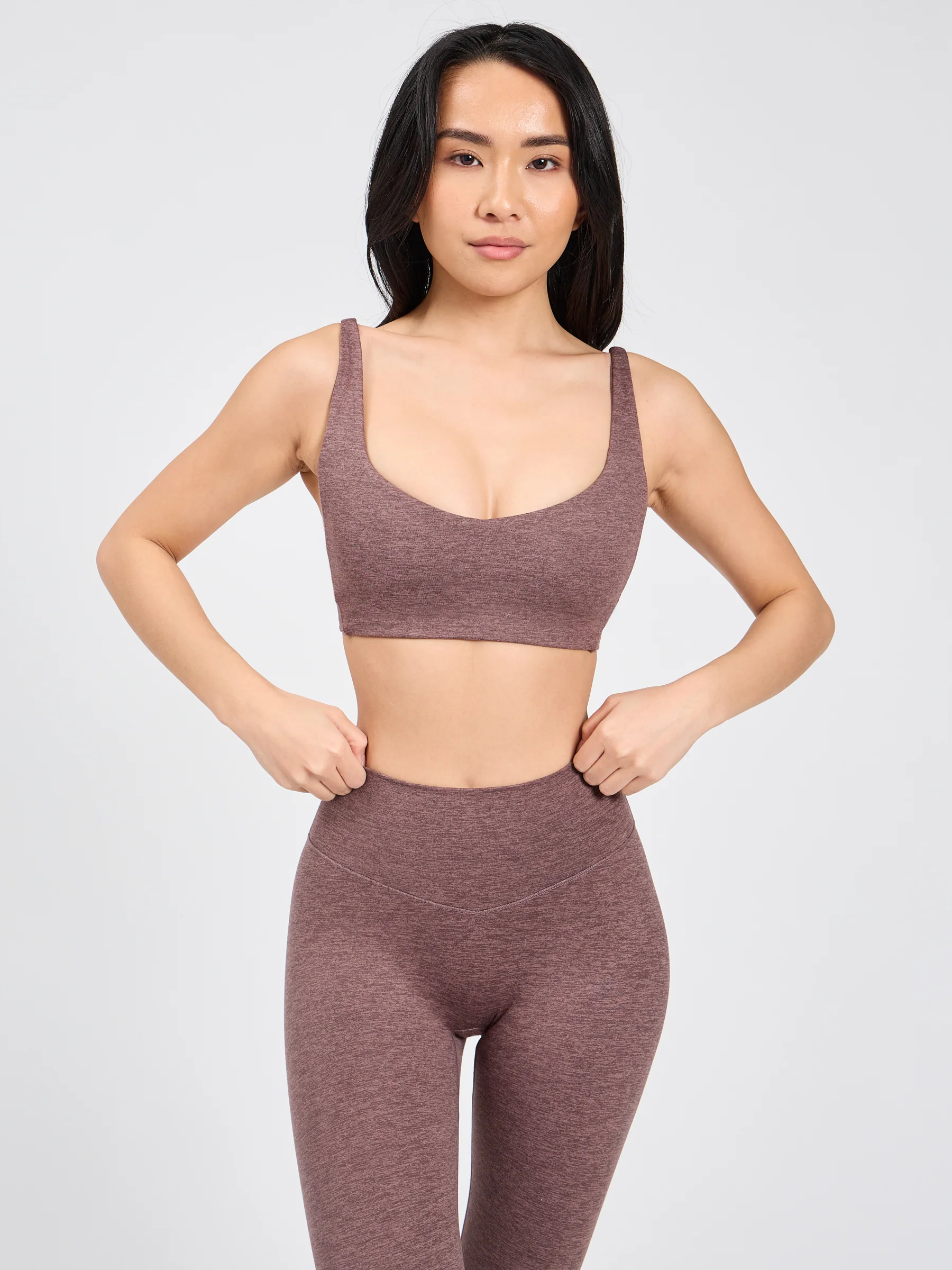 Dream Heathered Sports Bra - Mocha Berry - Image 5