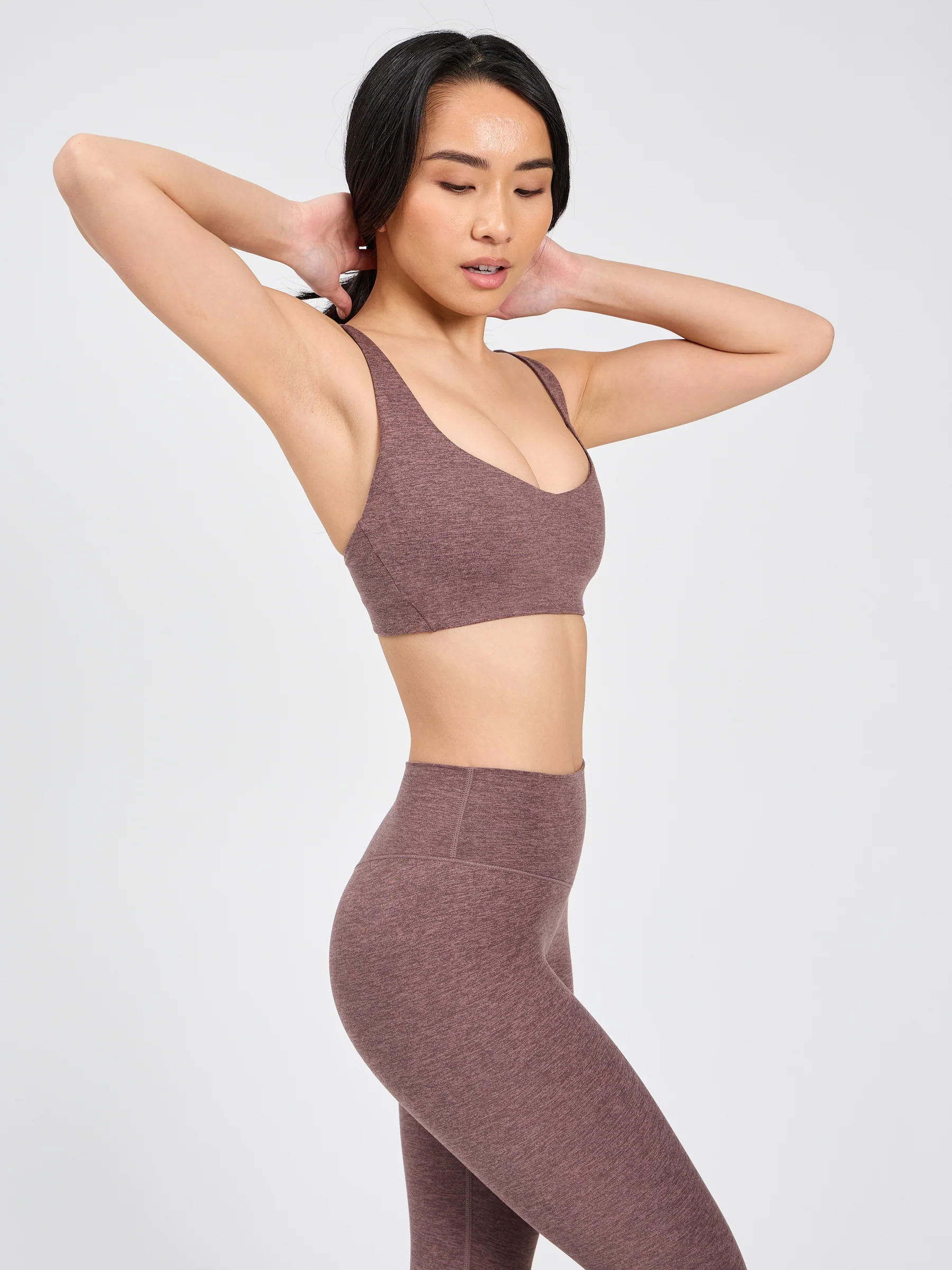 Dream Heathered Sports Bra - Mocha Berry - Image 6