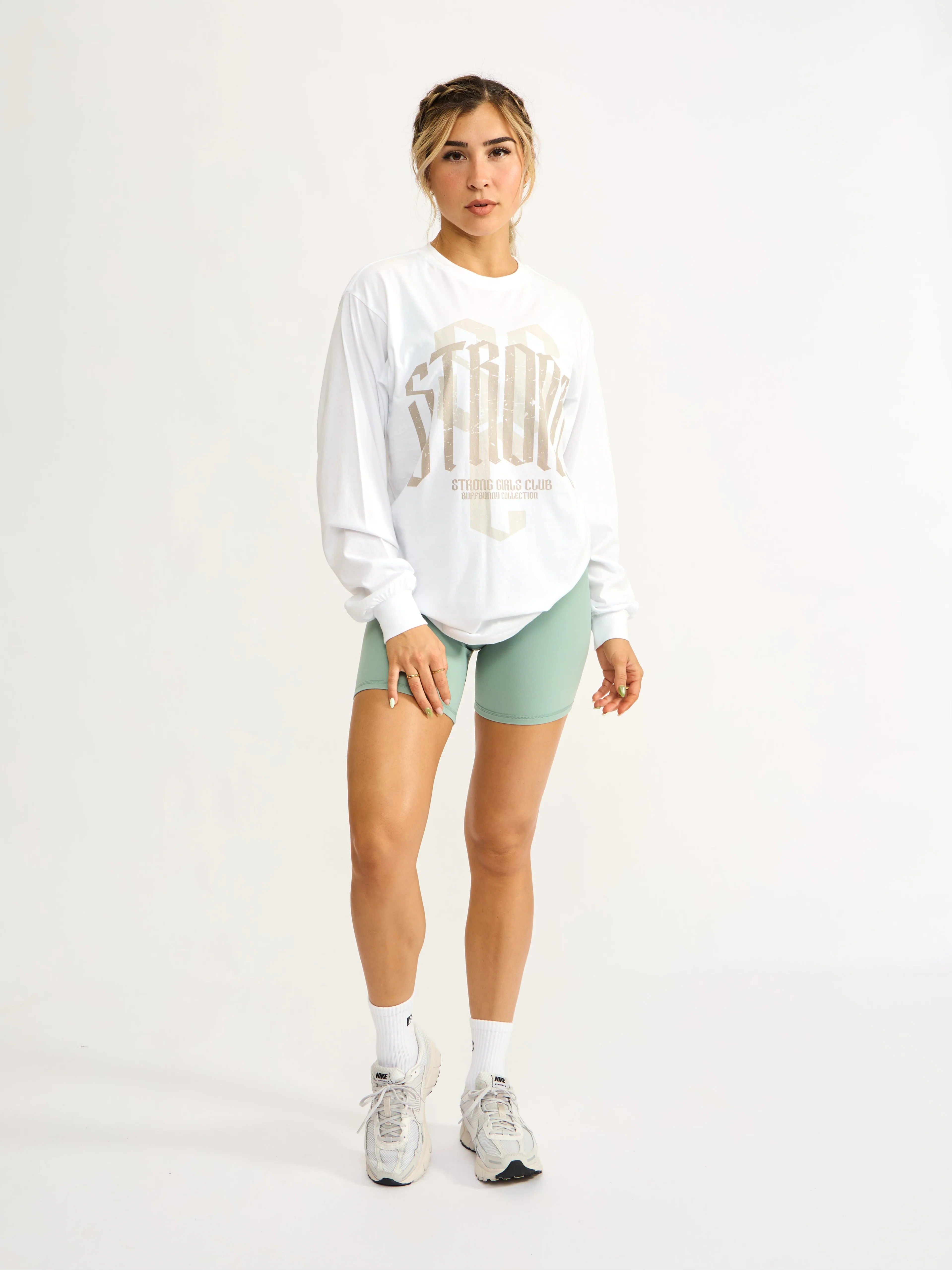 Empire Long Sleeve Tee - White - Image 4