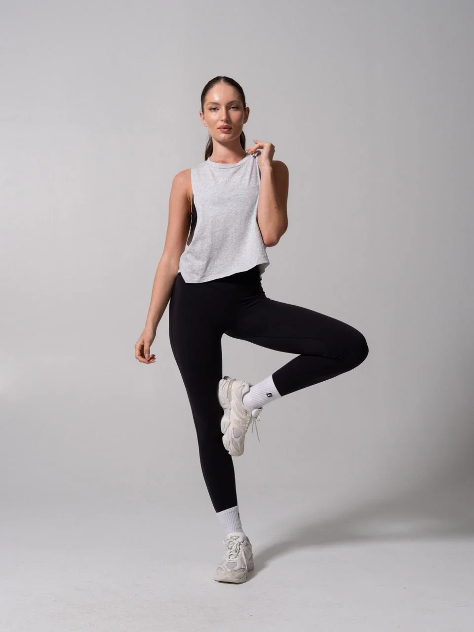 Essential Waist Tank - Heather Grey - Image 2